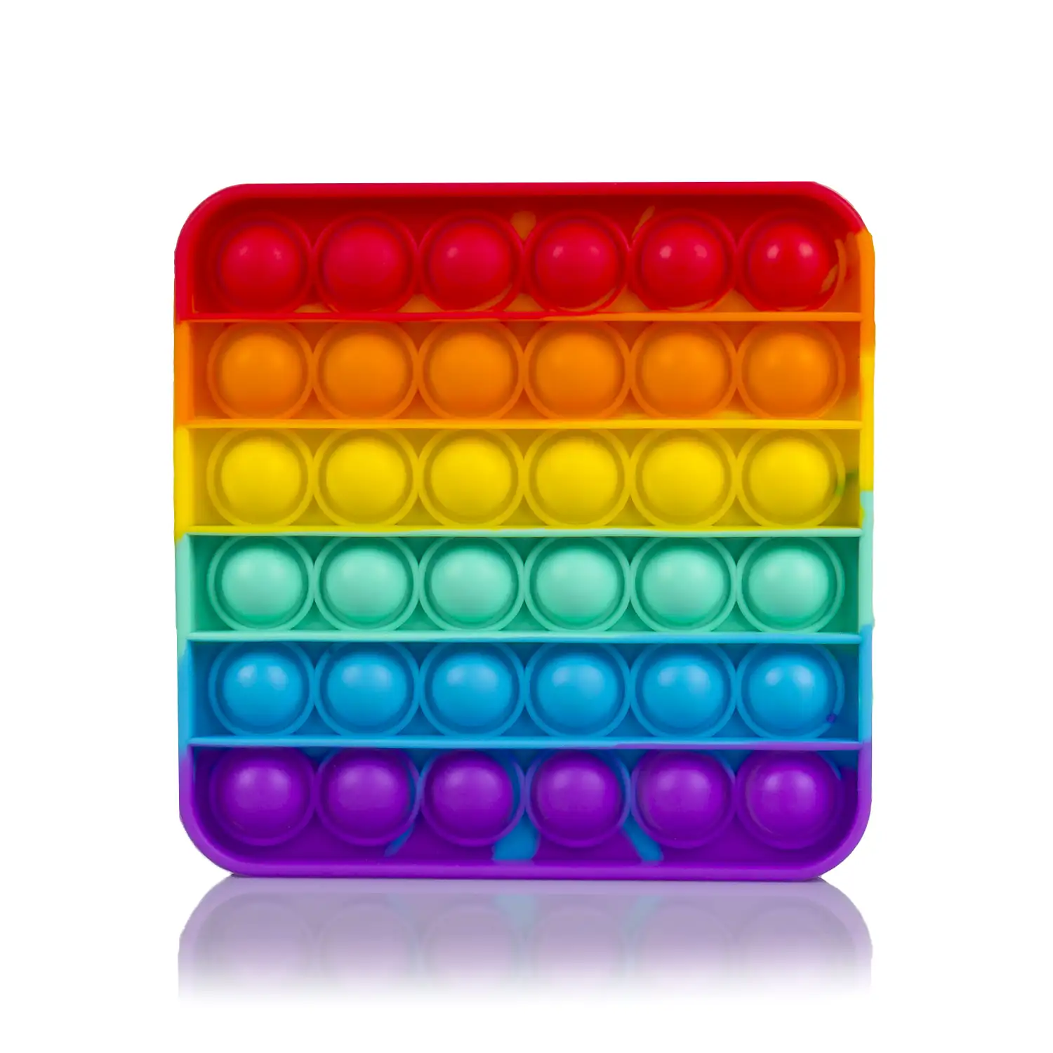 Bubble Pop It juguete sensitivo desestresante, burbujas de silicona para apretar y pulsar. Diseño cuadrado multicolor.