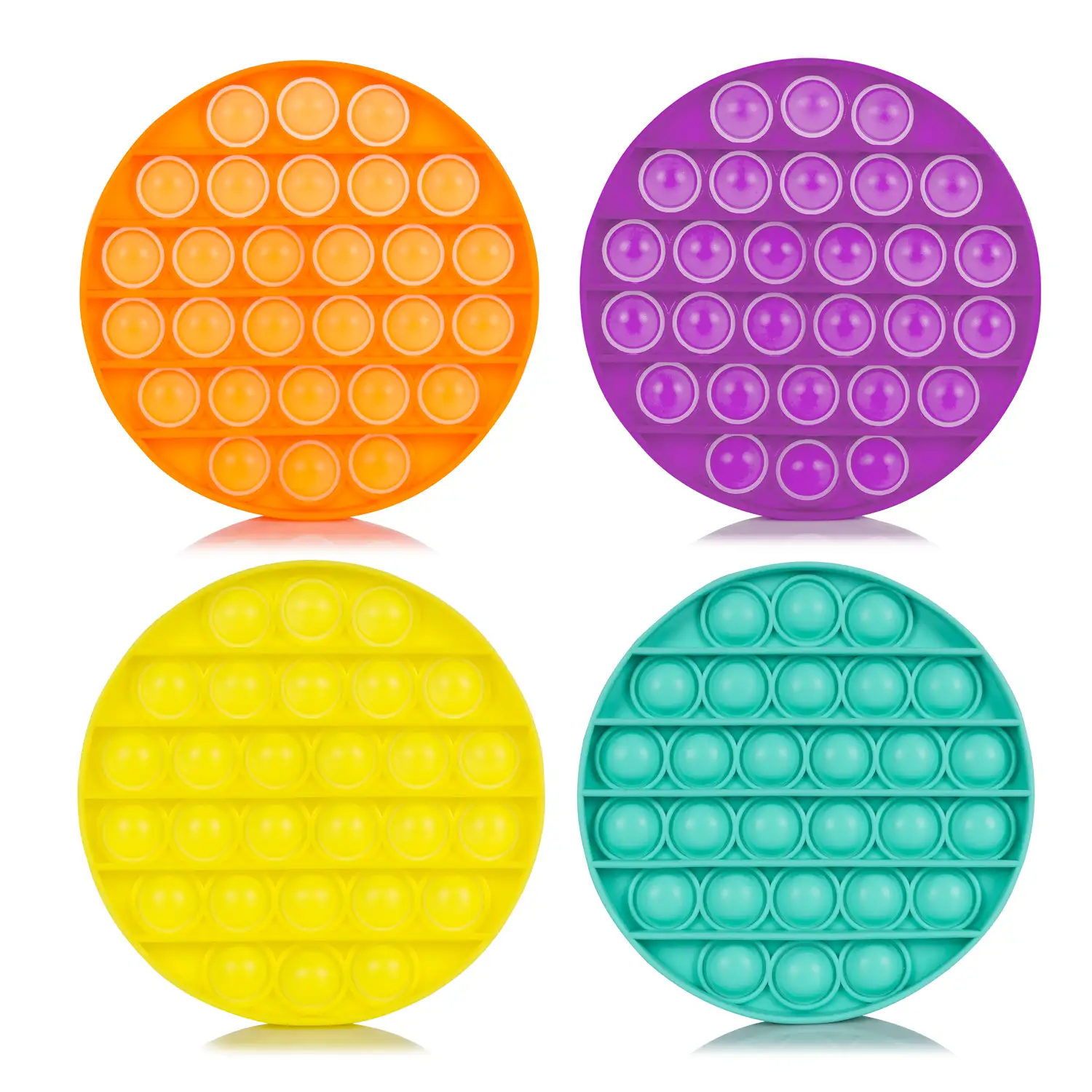 Bubble Pop It juguete sensitivo desestresante, burbujas de silicona para apretar y pulsar. Diseño redondo. Colores aleatorios.