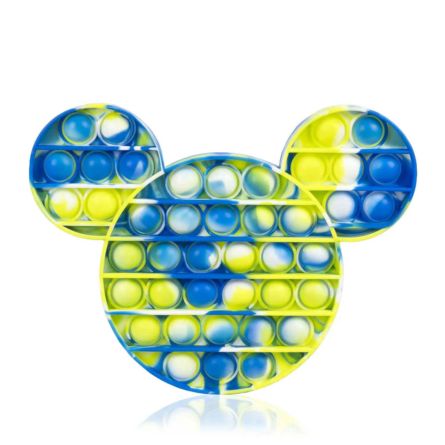 Bubble Pop It juguete sensitivo desestresante, burbujas de silicona para apretar y pulsar. Diseño ratoncito multicolor.