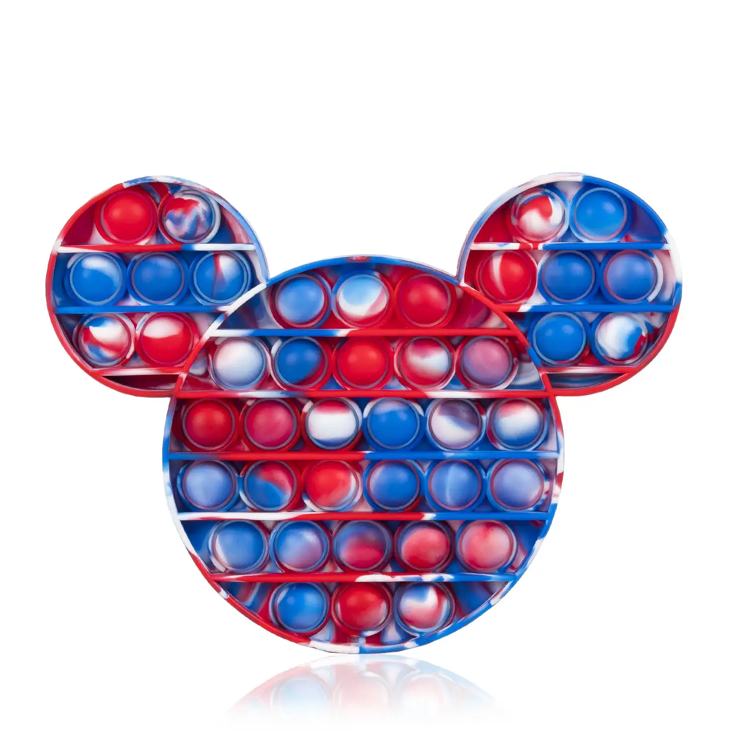 Bubble Pop It juguete sensitivo desestresante, burbujas de silicona para apretar y pulsar. Diseño ratoncito multicolor.