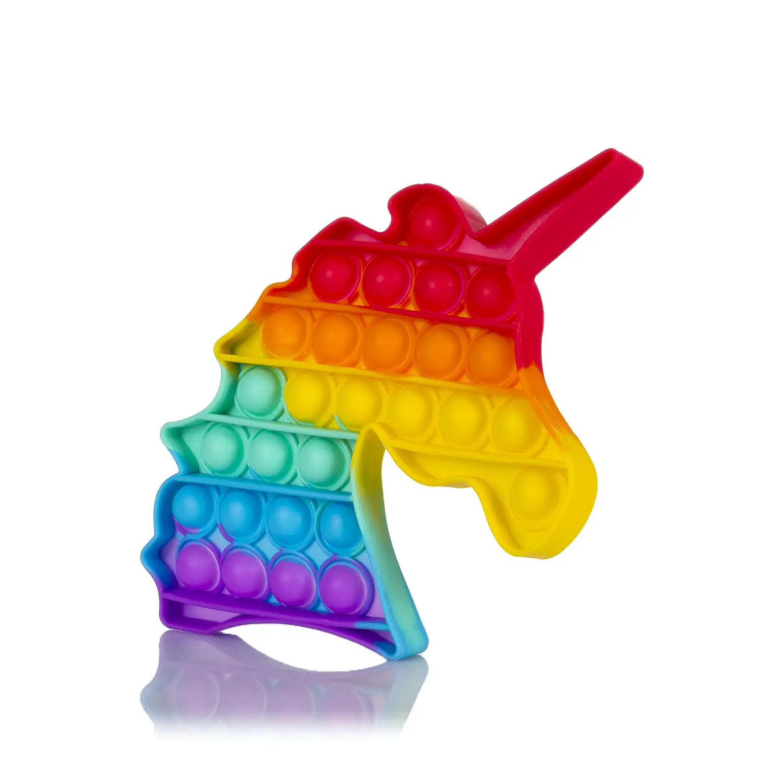 Bubble Pop It juguete sensitivo desestresante, burbujas de silicona para apretar y pulsar. Diseño unicornio multicolor.