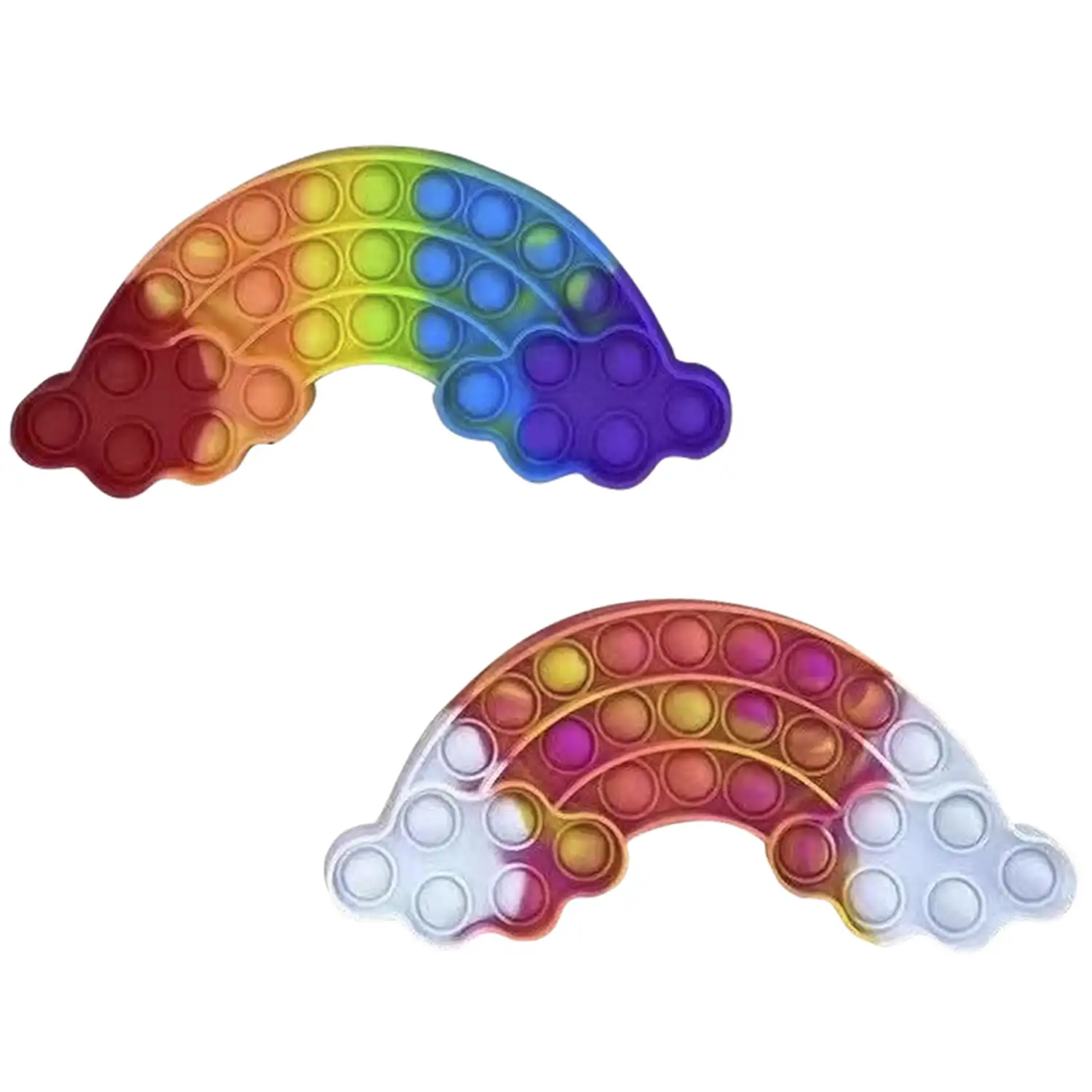 Bubble Pop It juguete sensitivo desestresante, burbujas de silicona para apretar y pulsar. Diseño arcoiris. Colores aleatorios.