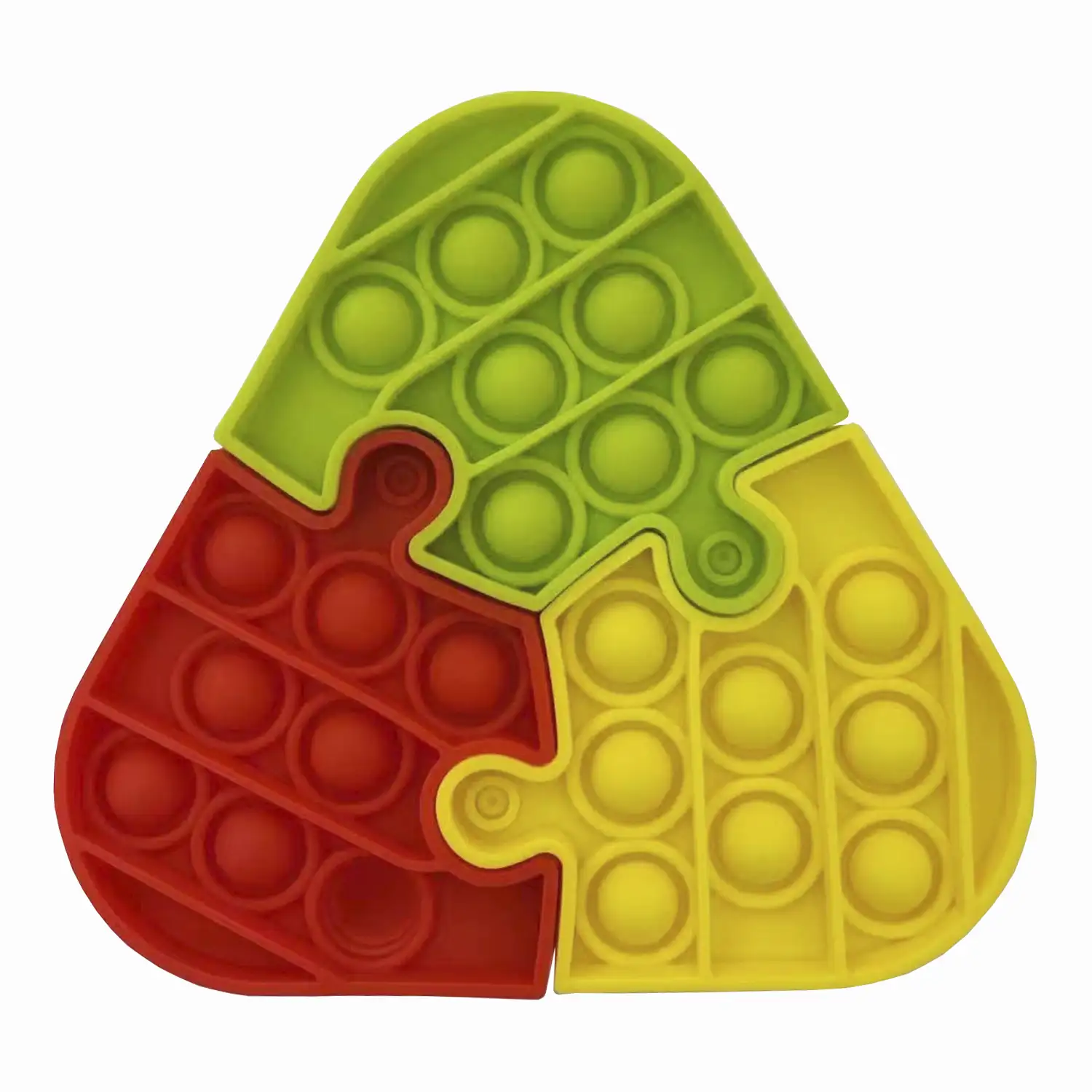 3 PIEZAS Bubble Pop It juguete sensitivo desestresante, burbujas de silicona para apretar y pulsar. Diseño puzzle 3 piezas triangular. Colores aleatorios.