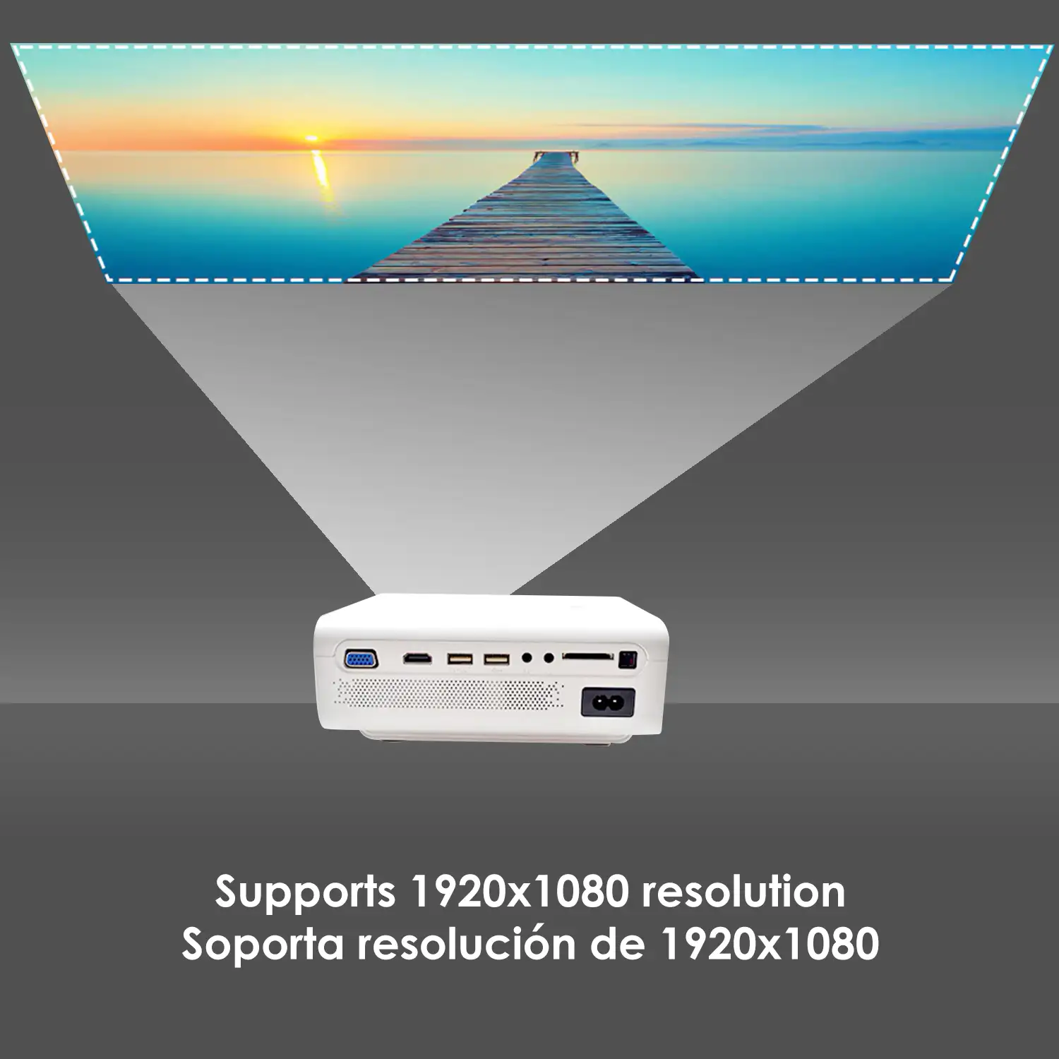 Video proyector YG520. 800x480. De 50 a 130 pulgadas. Incluye mando a distancia.