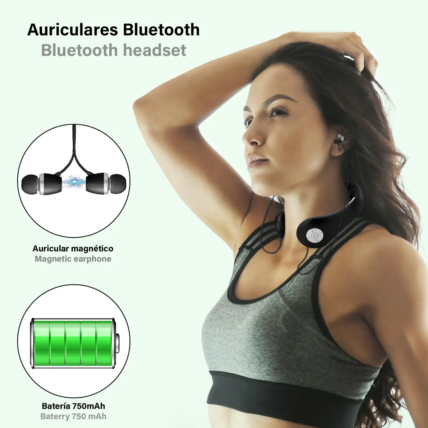 Masajeador de cuello inteligente con auriculares Bluetooth 5.0.