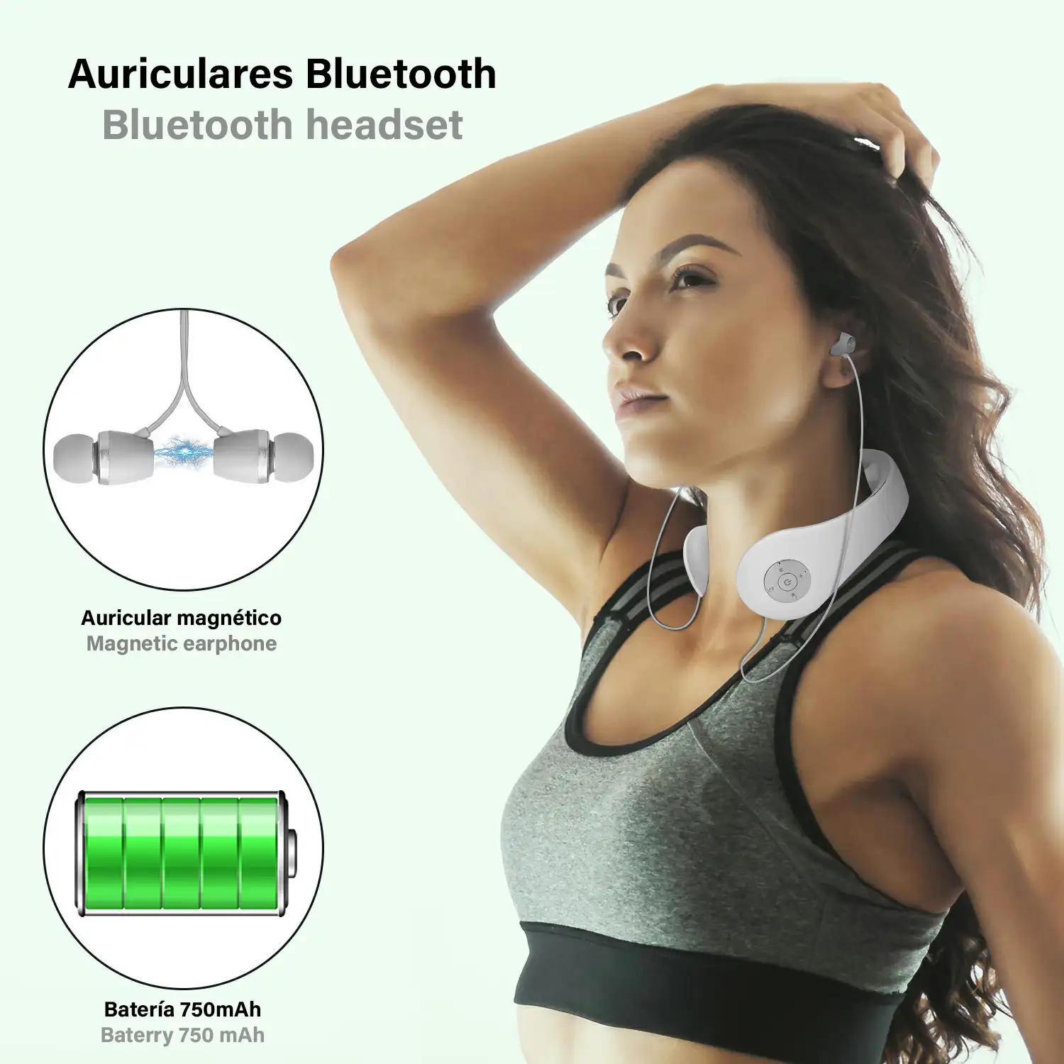 Masajeador de cuello inteligente con auriculares Bluetooth 5.0.