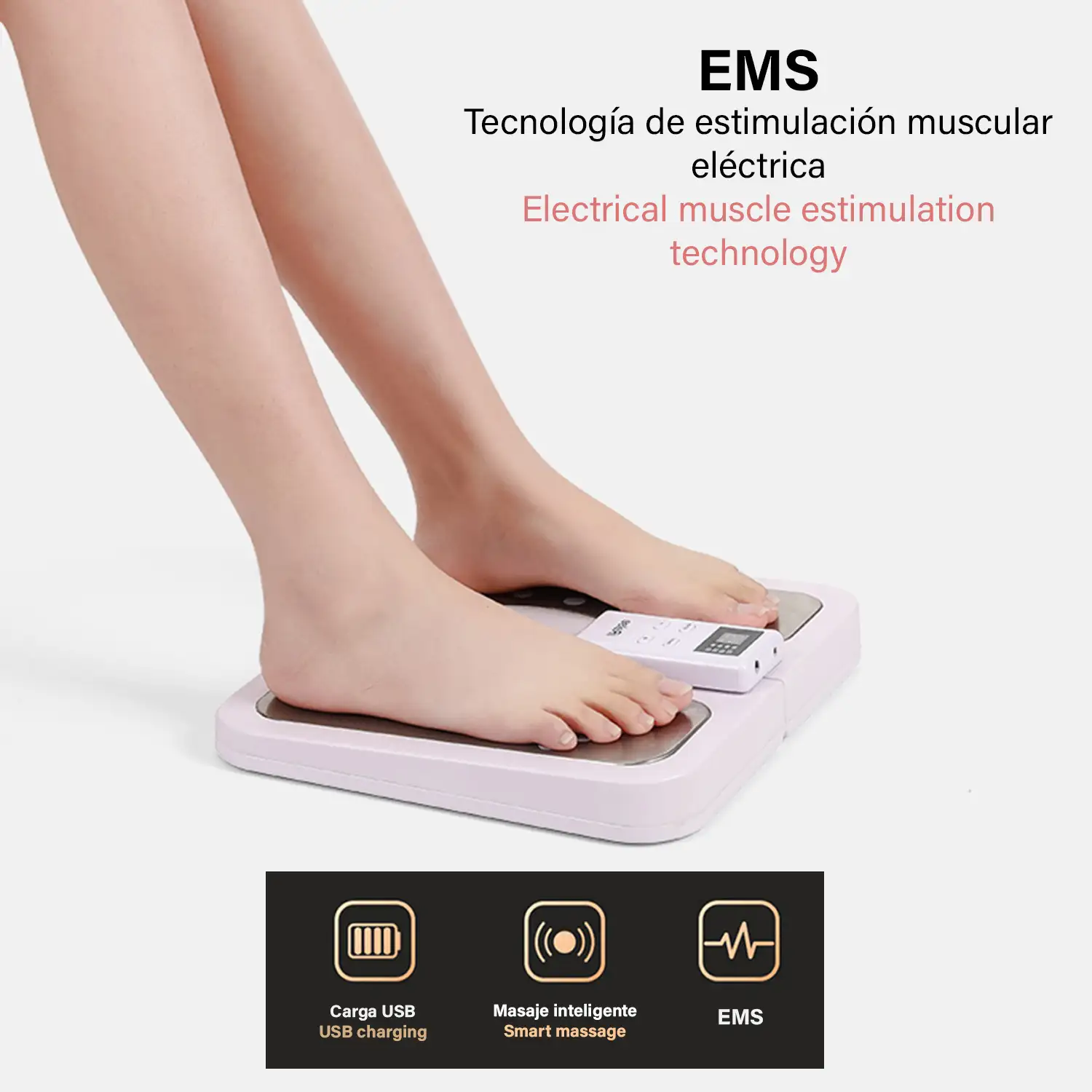 Masajeador de pies para mejorar la circulación sanguínea, con función de calor, plegable.