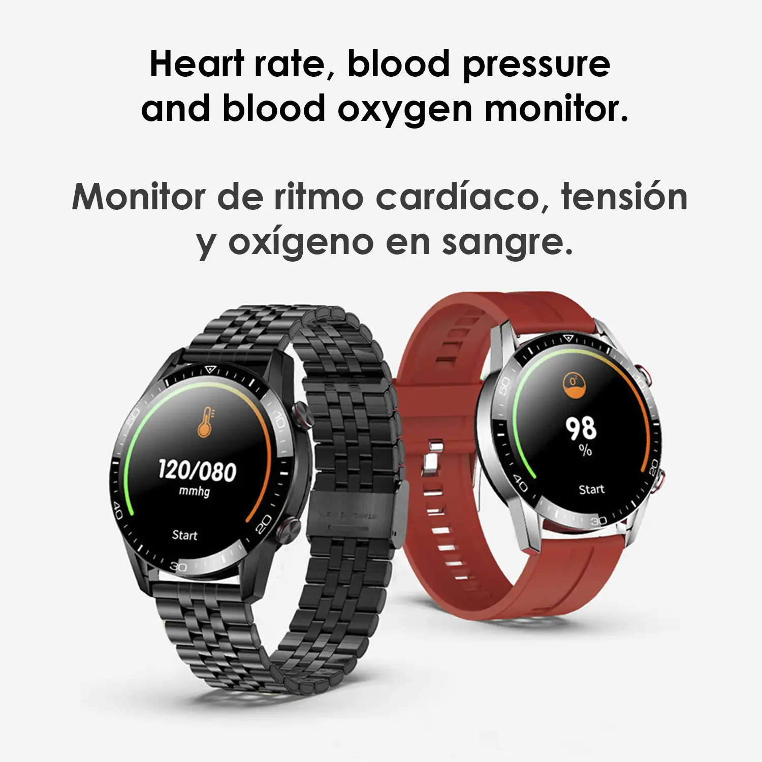 Smartwatch TK28 con monitor cardíaco, tensión y O2 en sangre. Varios modos deportivos.