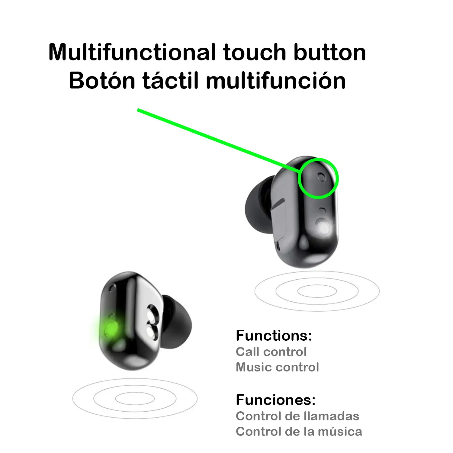 Brazalete inteligente X5 con auriculares Bluetooth TWS integrados, termómetro y monitor cardíaco.