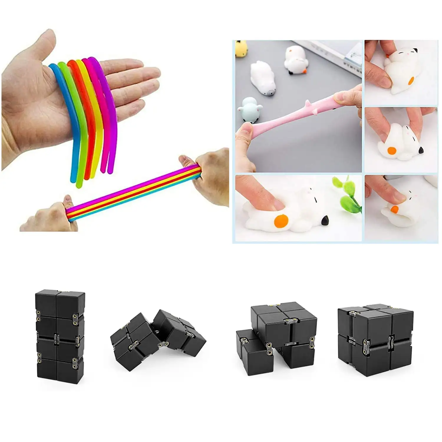 Pack de Fidget Toys anti estrés. Juguetes y accesorios variados.