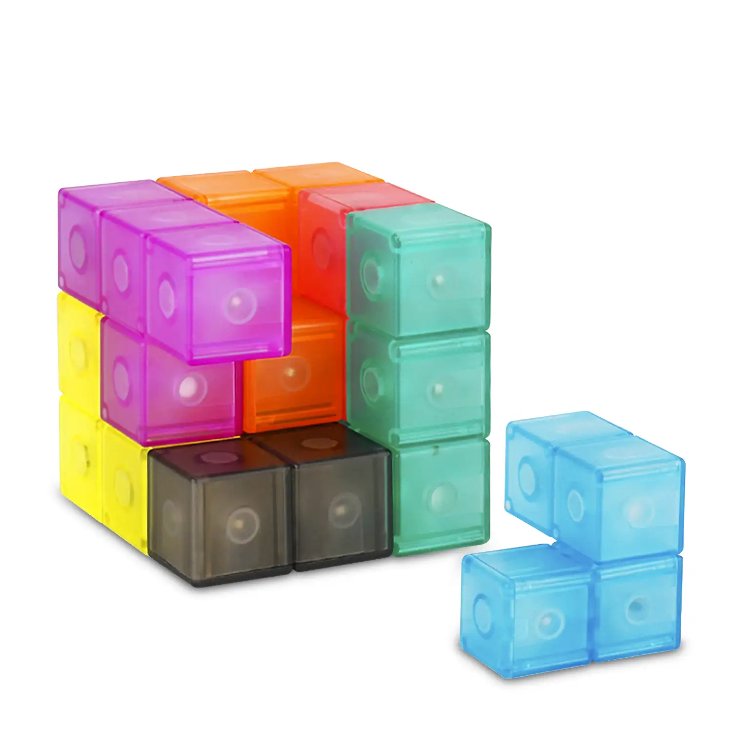 Cubo Magnético 3D Twist. Puzzle 3 desafios varios niveles de dificultad. piezas