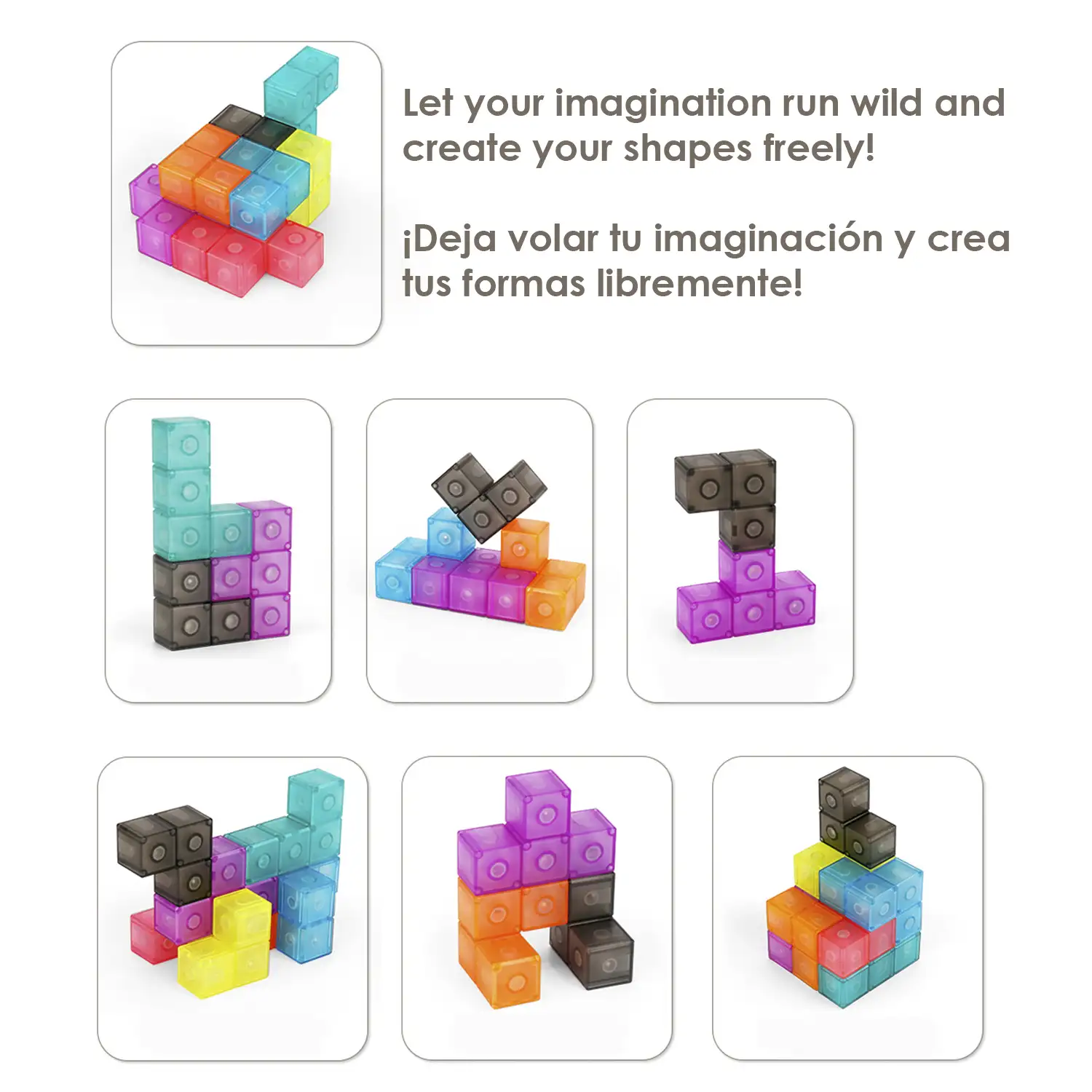 Cubo Twist. en 3 dimensiones, desafios con niveles de dificultad. 7 piezas