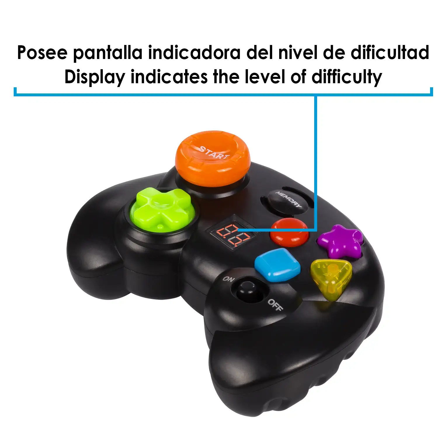 Brain Training. Mando interactivo con contador, luces y sonido. Juego de entrenamiento de la memoria, habilidad e inteligencia.