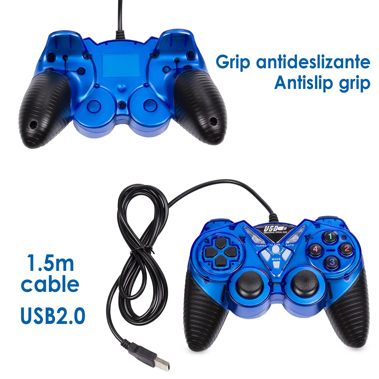 Injusticia Miedo a morir Pino Mando gaming USB para PC, con cable. 12 botones, joysticks analógicos.