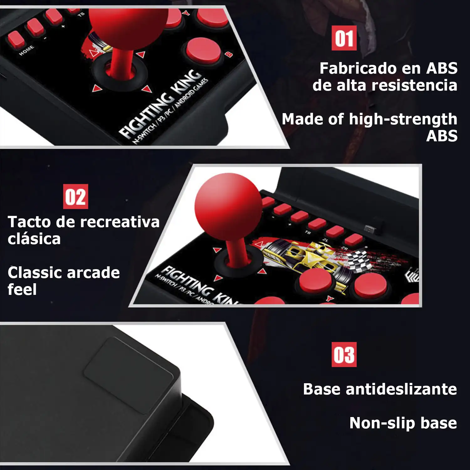 Joystick NS-007 gaming arcade de control para Nintendo Switch, PS3, PC y Android TV.