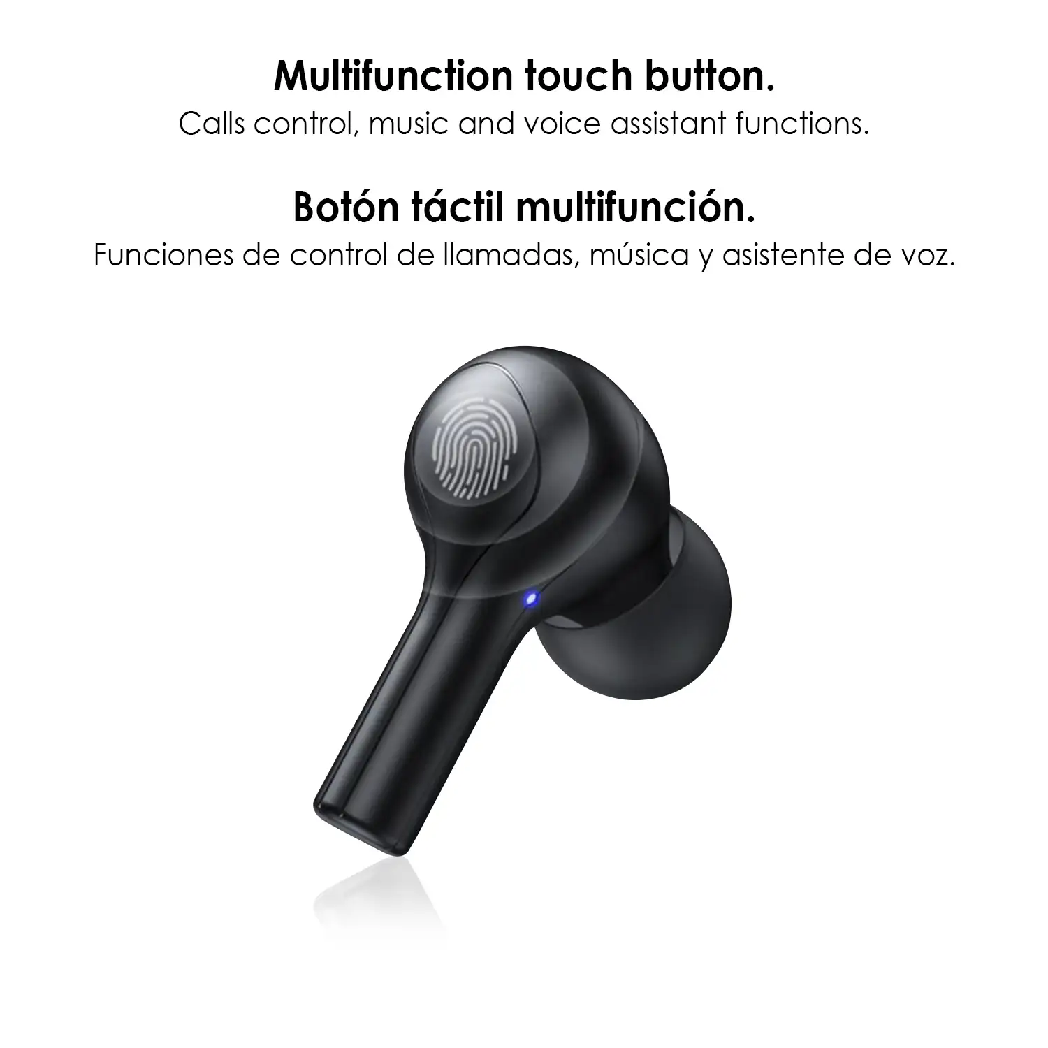 Auriculares TWS BTH-278 Bluetooth 5.0, control táctil. Base de carga con pantalla led, 2000mAh con función powerbank.