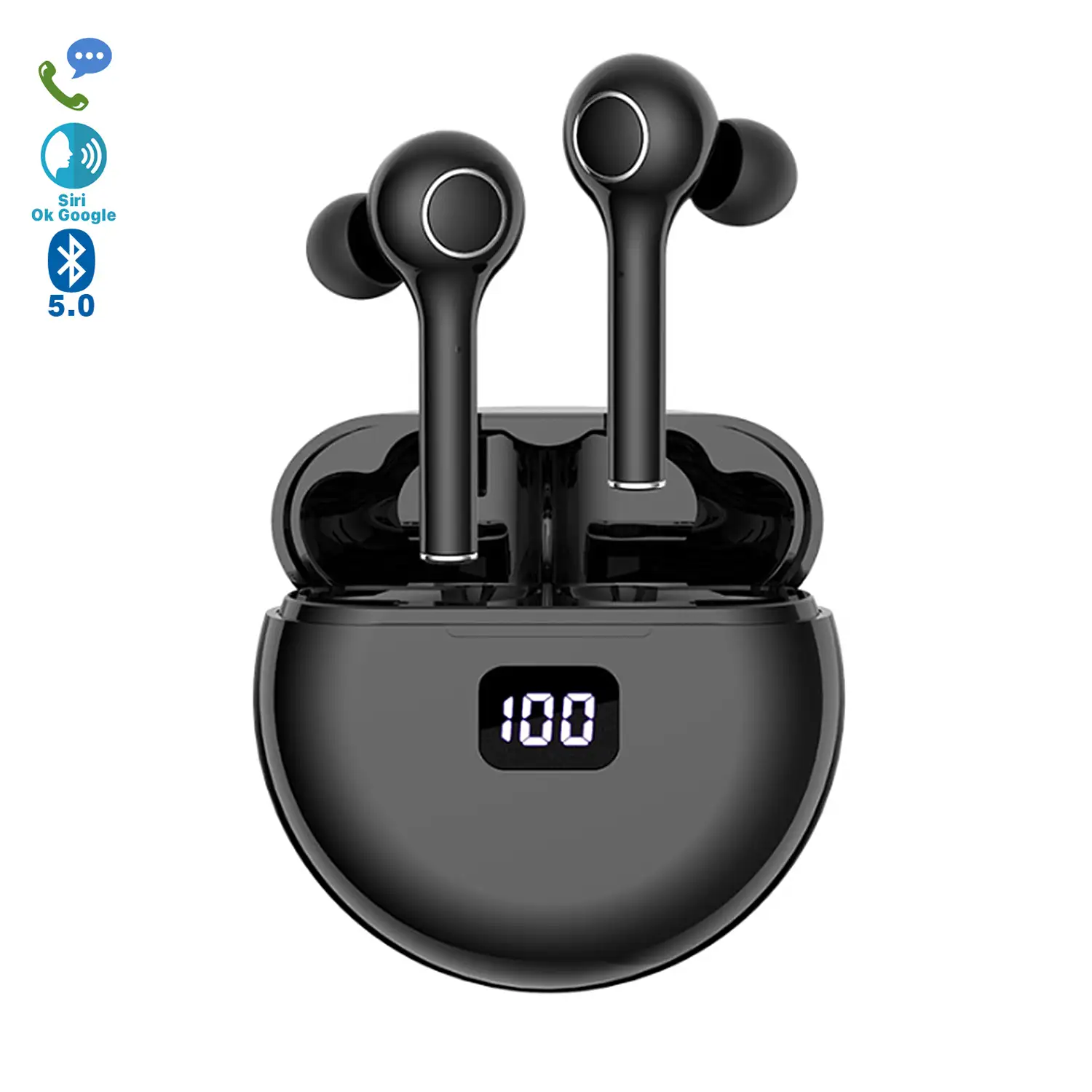 Auriculares TWS TW13 Bluetooth 5.0, táctiles. Base de carga con indicador de carga, 300mAh.