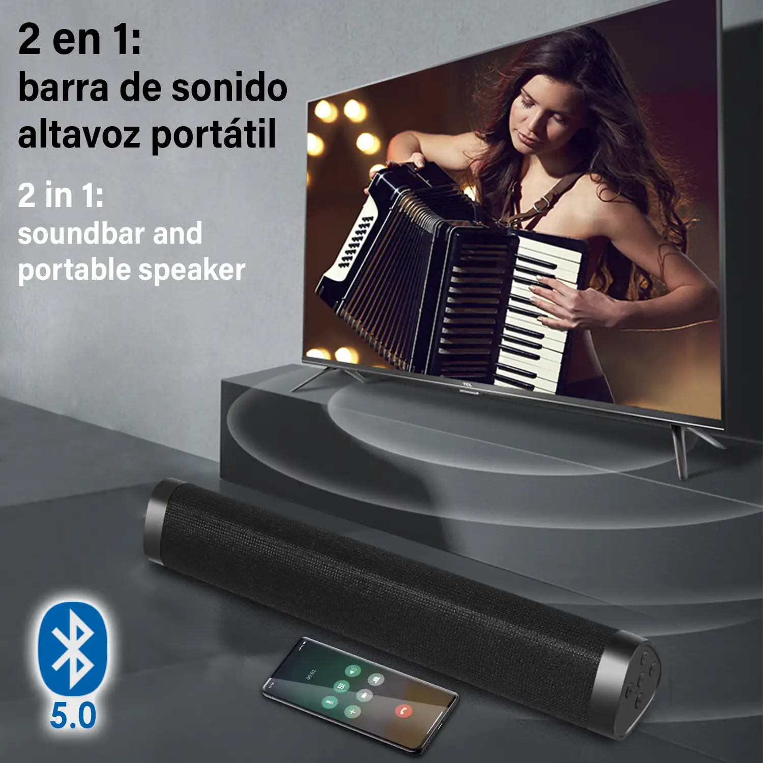 Bluetooth Barra De Sonido Altavoces Estéreo Inalámbricos Con