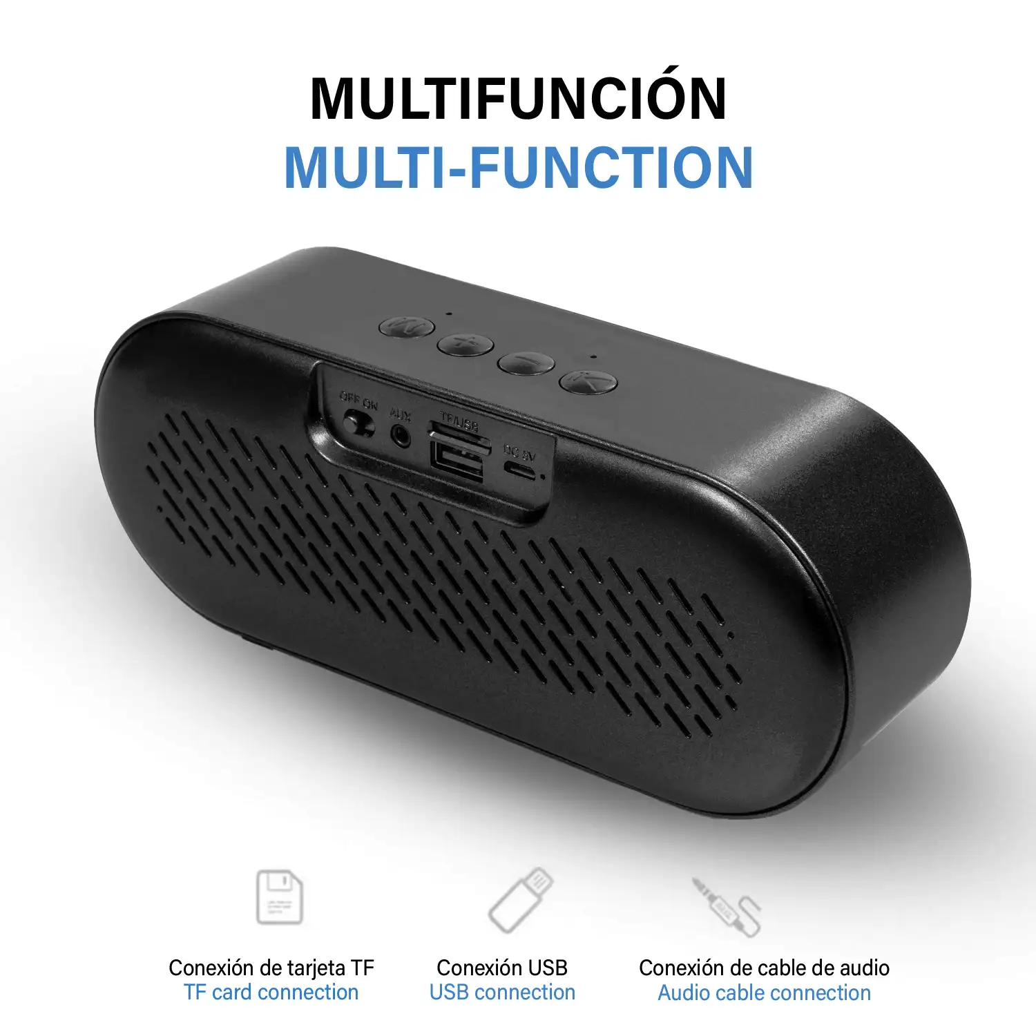 Altavoz M6 Bluetooth 5.0. Entrada USB, tarjeta micro SD y jack 3.5.