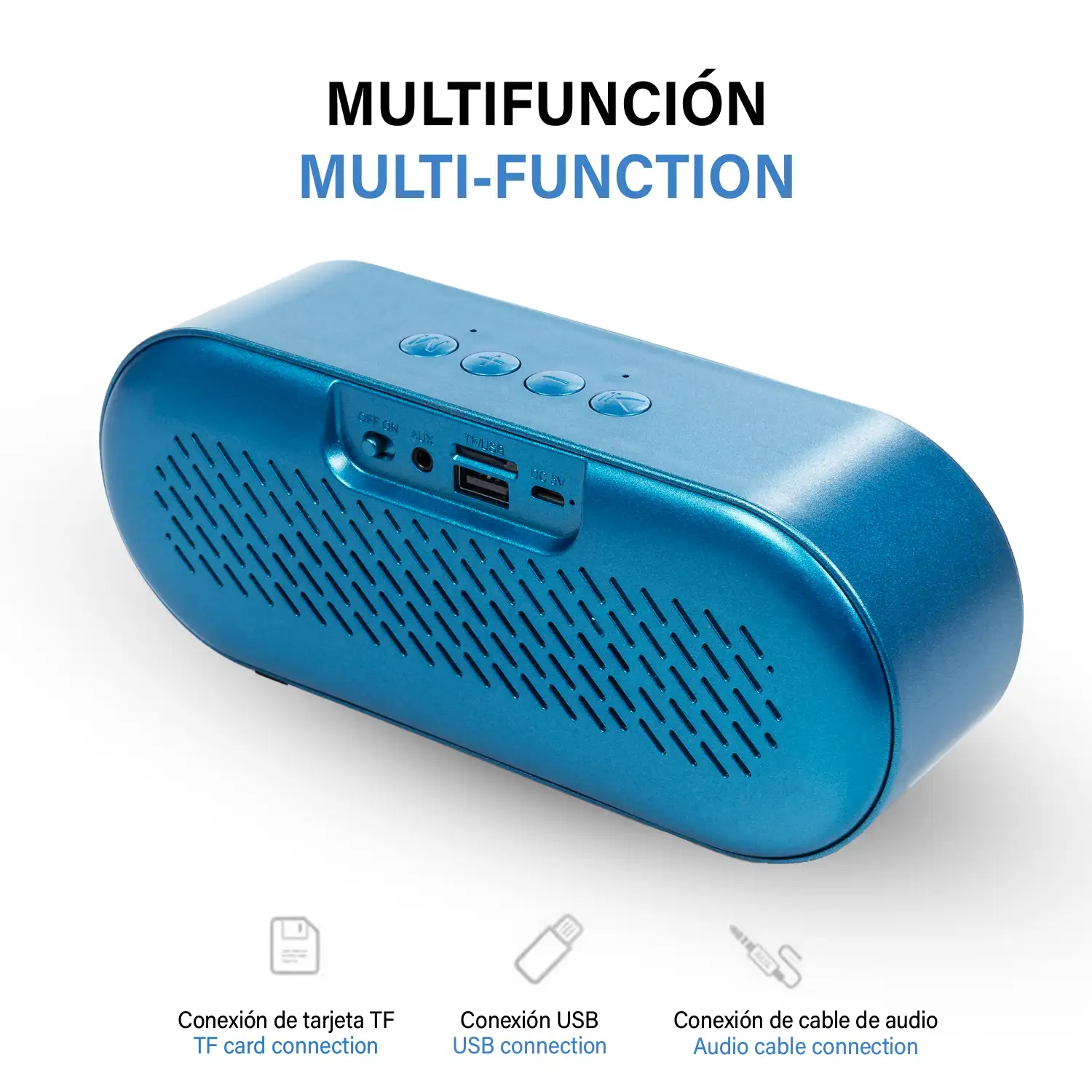 Altavoz bluetooth Klide diseño retro, con radio FM, lector USB y tarjeta  micro SD, manos libres