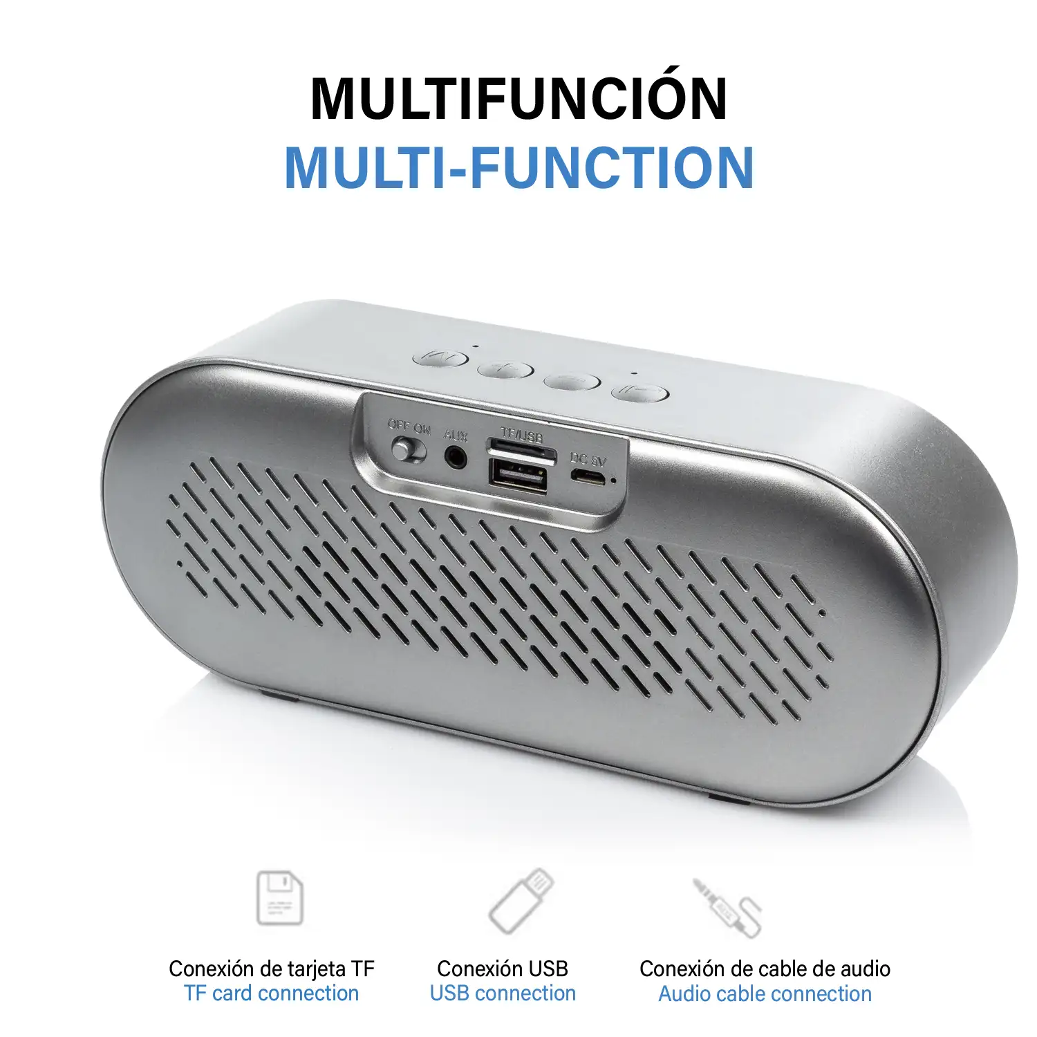 Altavoz M6 Bluetooth 5.0. Entrada USB, tarjeta micro SD y jack 3.5.