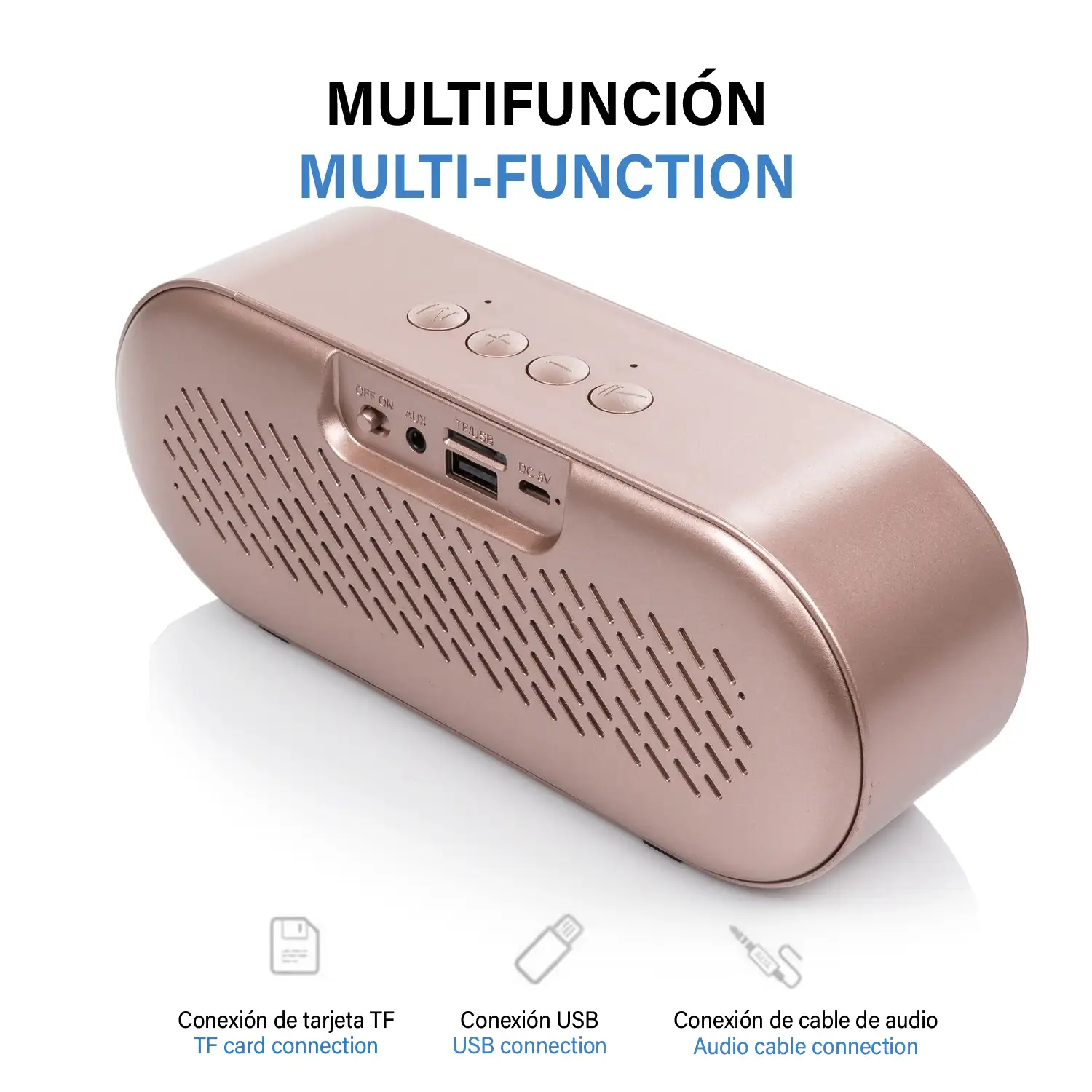 Altavoz M6 Bluetooth 5.0. Entrada USB, tarjeta micro SD y jack 3.5.