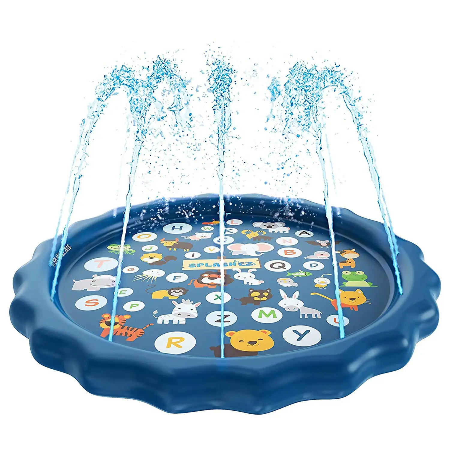 Splash Pad. Juguete inflable con aspersor de agua para jugar. 170cm de diámetro. Diseño animalitos.