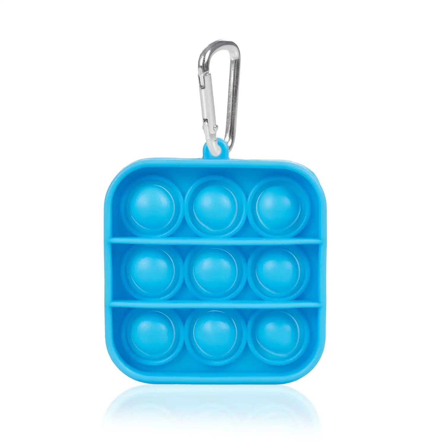 Mini Bubble Pop It juguete sensitivo desestresante, burbujas de silicona para apretar y pulsar. Diseño cuadrado con llavero.