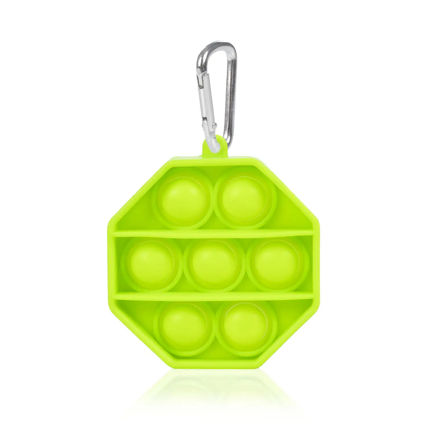 Mini Bubble Pop It juguete sensitivo desestresante, burbujas de silicona para apretar y pulsar. Diseño octogonal con llavero.