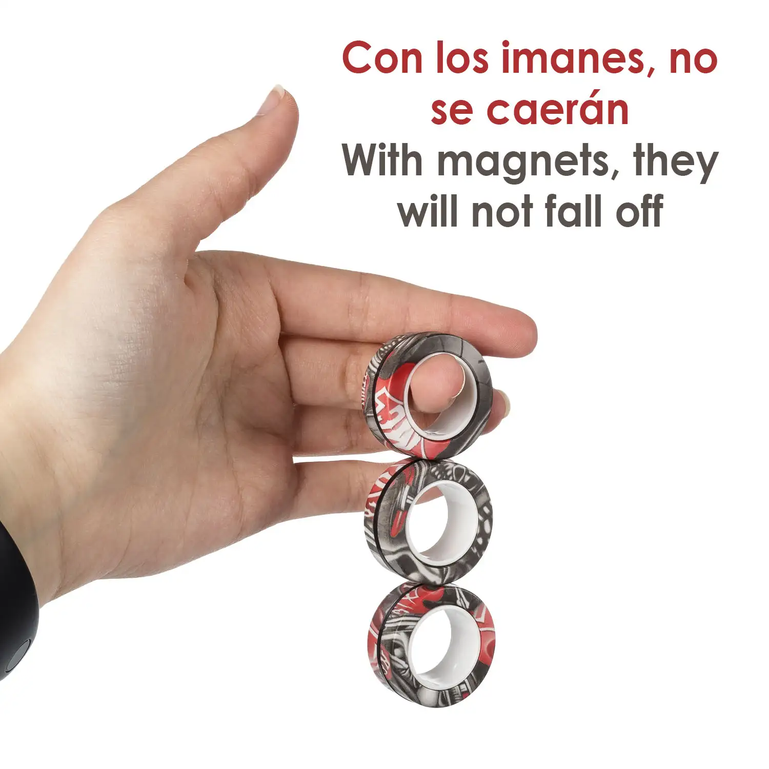 Magnetic Fidget Rings, anillos magnéticos de diseño exclusivo. Juguete antiestrés, ansiedad, concentración.