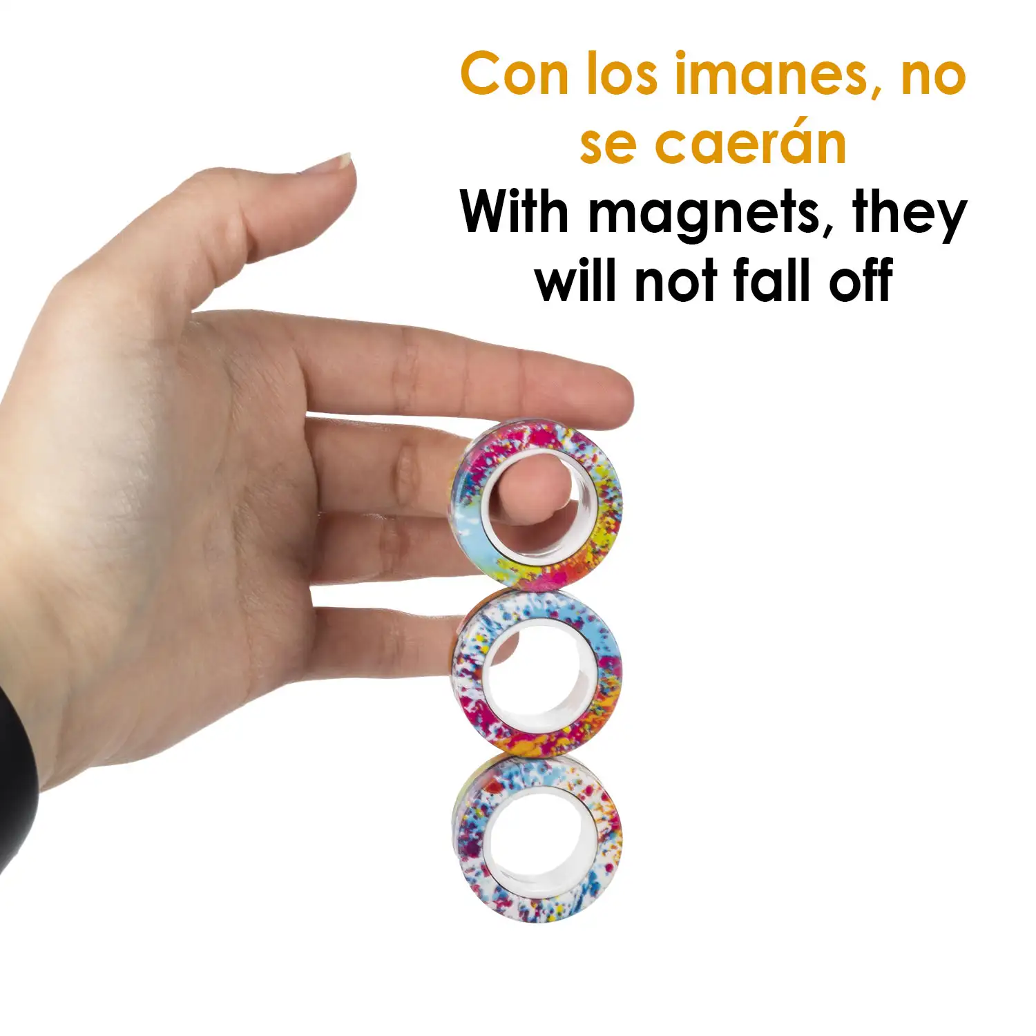 Magnetic Fidget Rings, anillos magnéticos de diseño exclusivo. Juguete antiestrés, ansiedad, concentración.