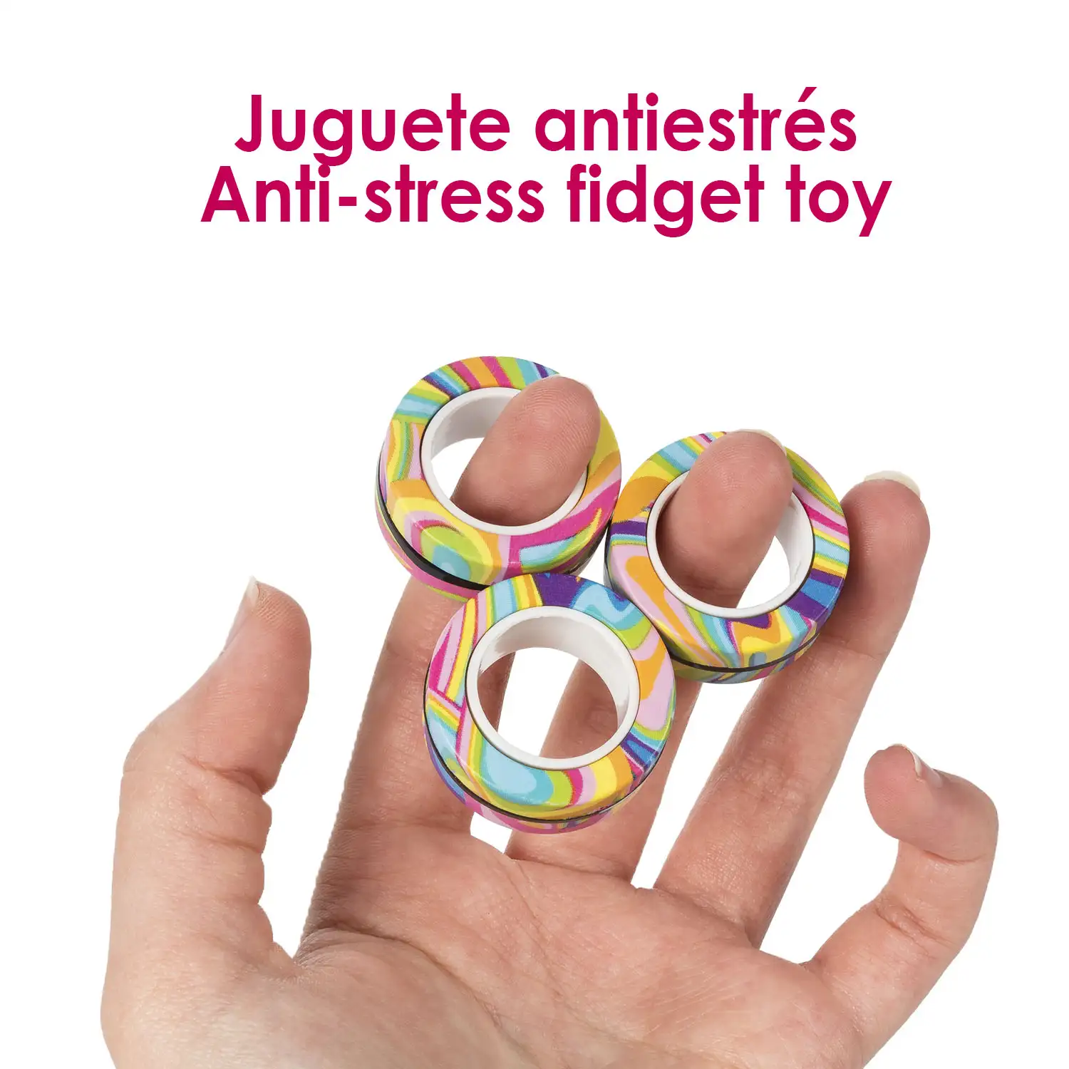 Magnetic Fidget Rings, anillos magnéticos de diseño exclusivo. Juguete antiestrés, ansiedad, concentración.