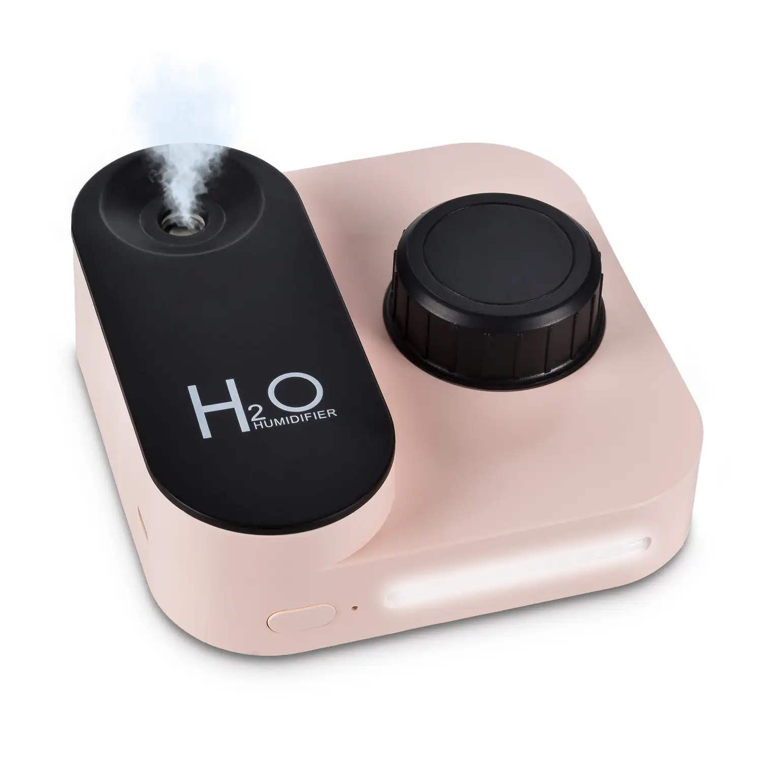 Humidificador universal con adaptador para botellas de agua. Batería recargable incorporada. Adaptador con tapón de rosca de 30mm.