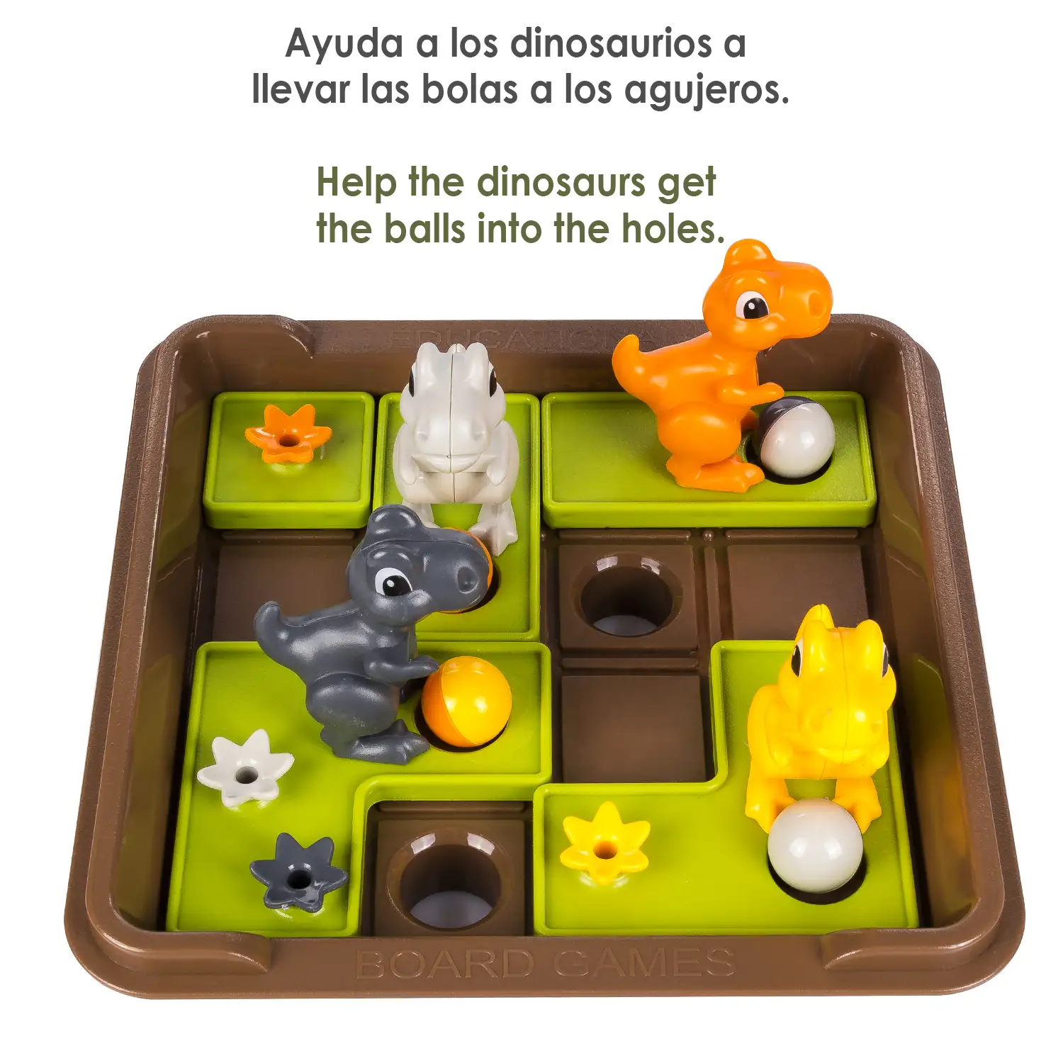 Desafío Dinosaurios. Juego de mesa de habilidad para 1 jugador. 60 desafíos en 5 niveles de dificultad.