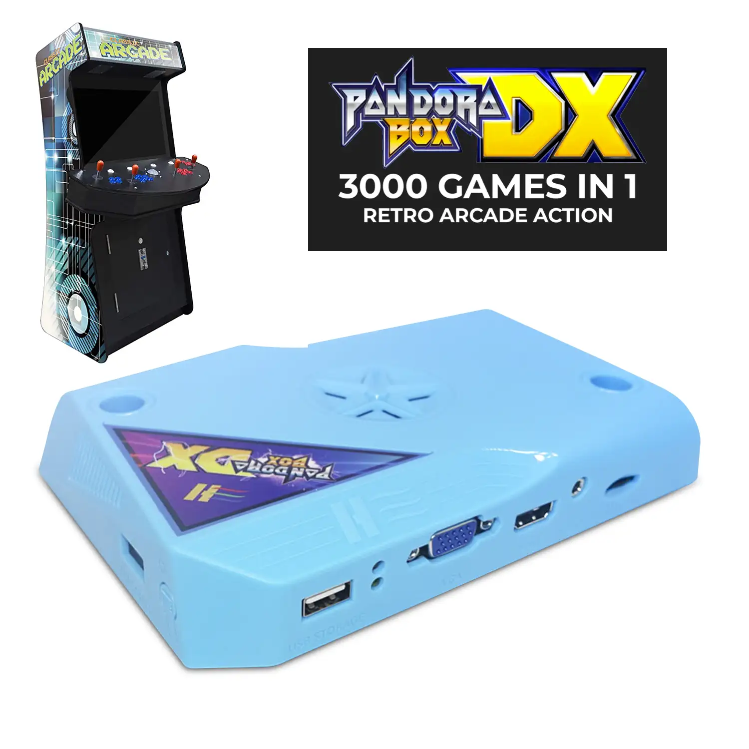 Pandoras Box 12. Consola arcade clásica, tipo máquina recreativa, con 3188  juegos clásicos instalados. Conexiones HDMI