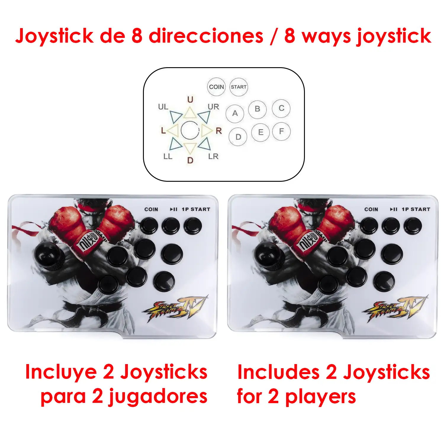 Pandoras Box 13, 2 joysticks, con 5568 juegos clásicos, en 2D y 3D. Conexión USB/HDMI/VGA. Emulador consola arcade clásica.