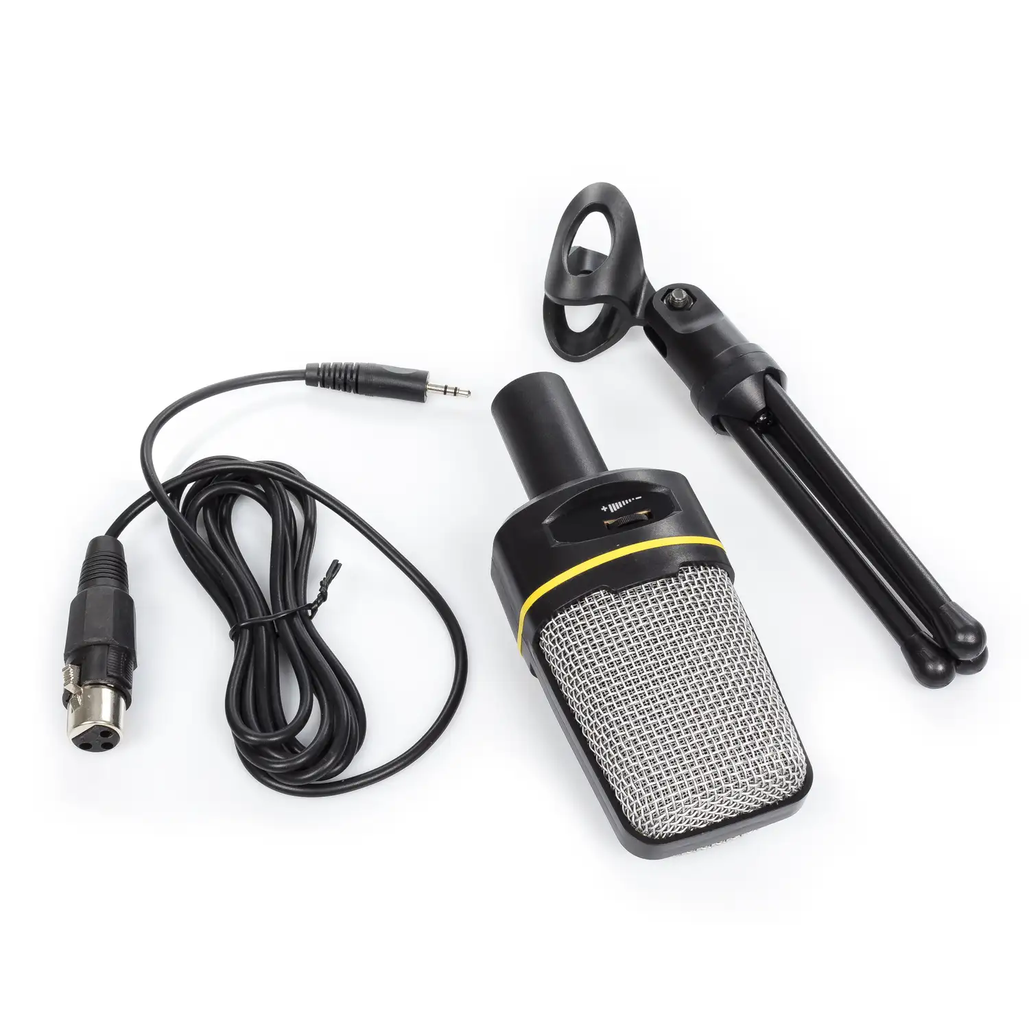 Micrófono unidireccional SF-920 con trípode. Conexión Canon XLR y minijack. Para PC, Mac, portátil, etc.