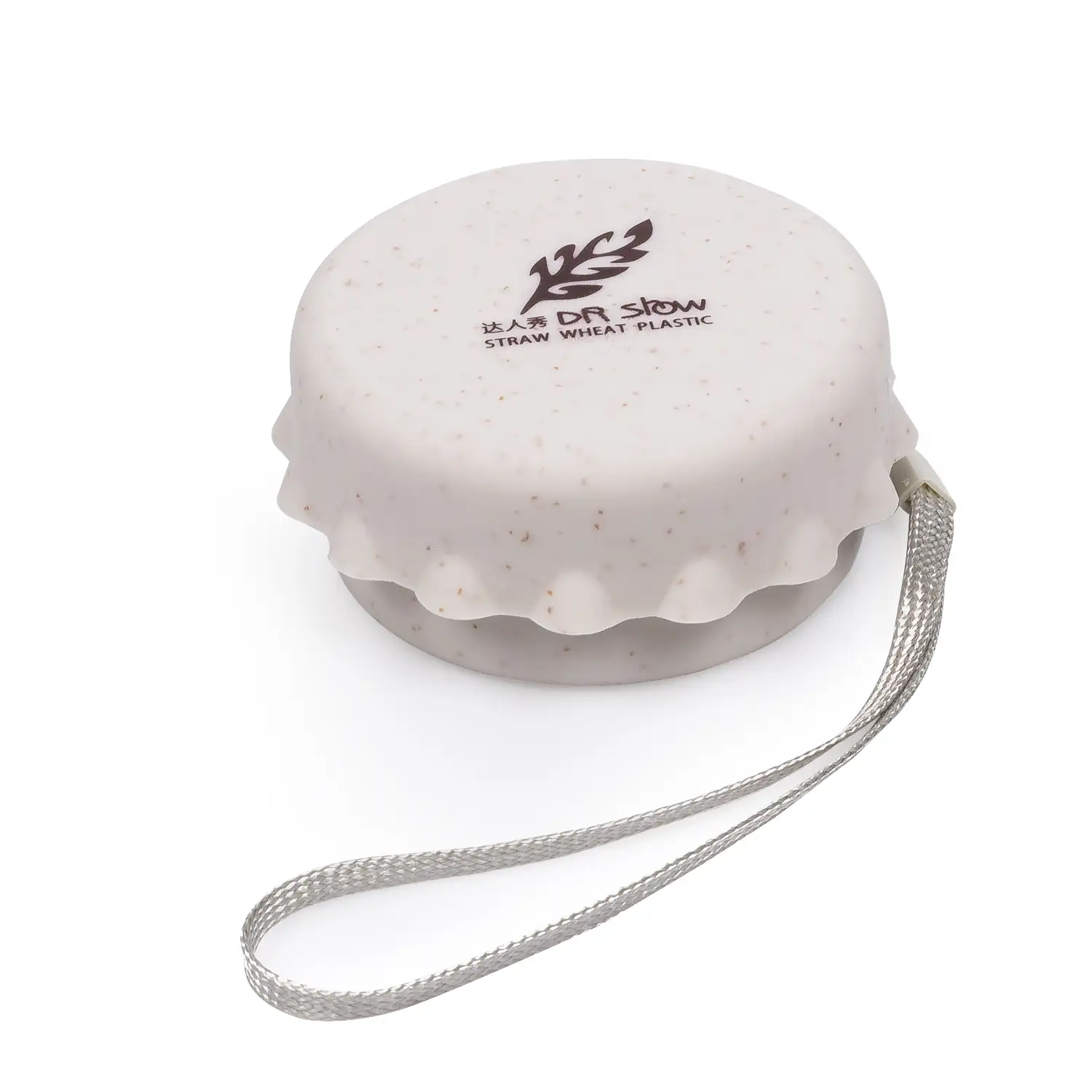 Vaso plegable de fibras naturales 130ml. Fabricado en caña de trigo, con lanyard para colgar.