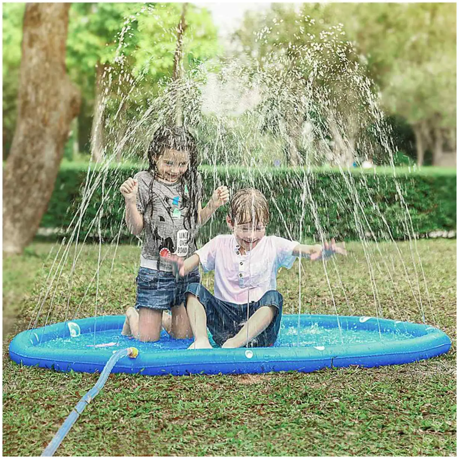 Splash Pad. Juguete inflable con aspersor de agua para jugar. 170cm de diámetro. Diseño animalitos marinos y abecedario.