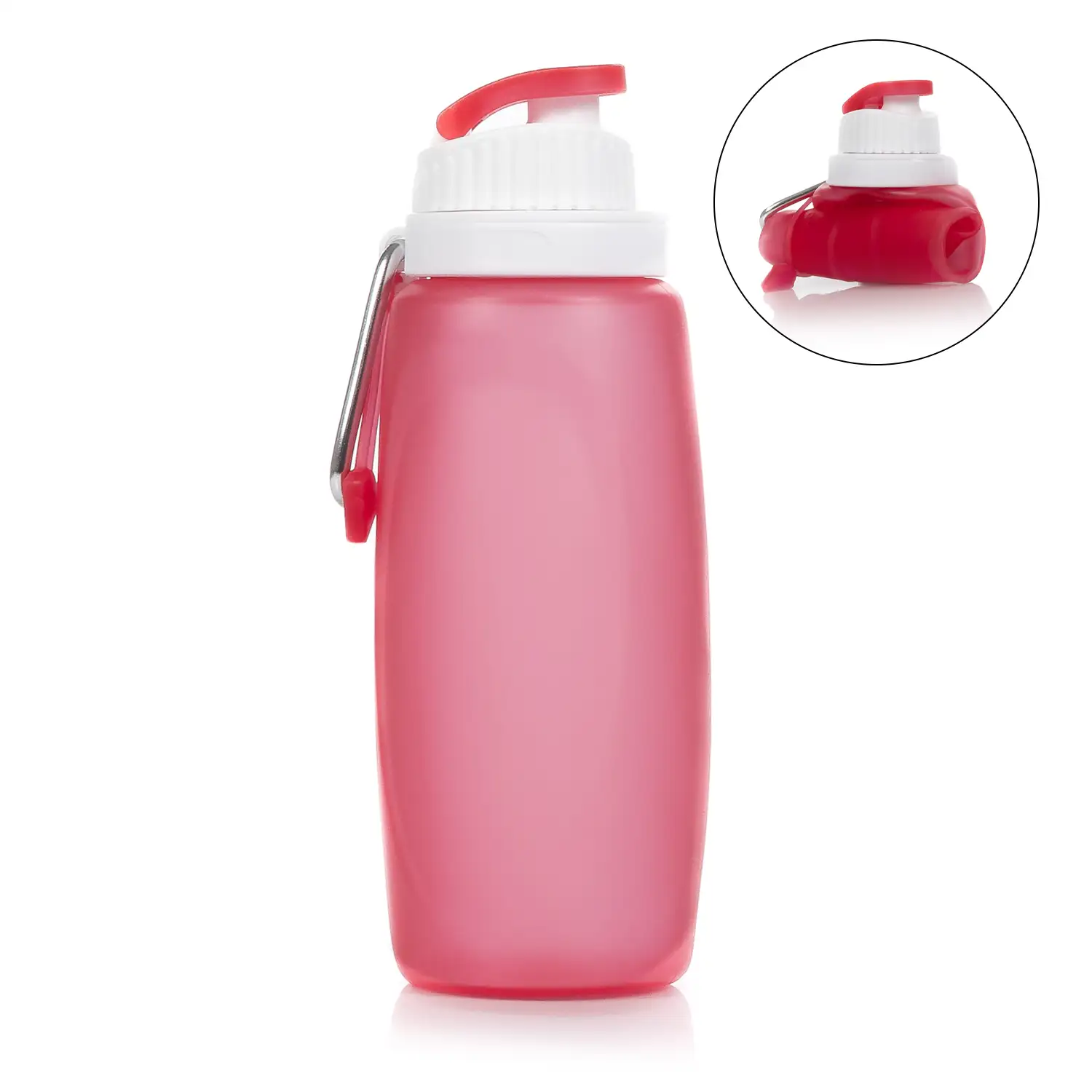 Mini botella plegable enrollable de 320ml, de silicona de grado