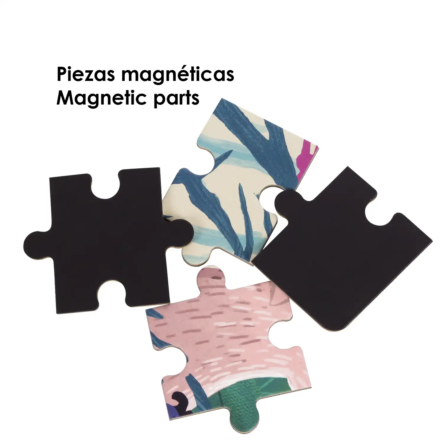 Puzle diseño Mundo Animal de 40 piezas magnético. Formato tipo libro, 2 puzzles de 20 piezas en 1.