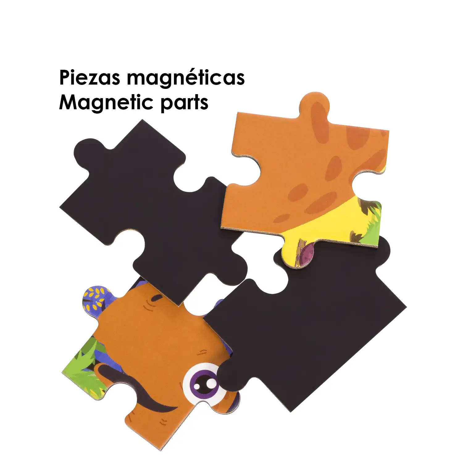 Puzle diseño Paraiso de los Dinosaurios de 40 piezas magnético. Formato tipo libro, 2 puzzles de 20 piezas en 1.