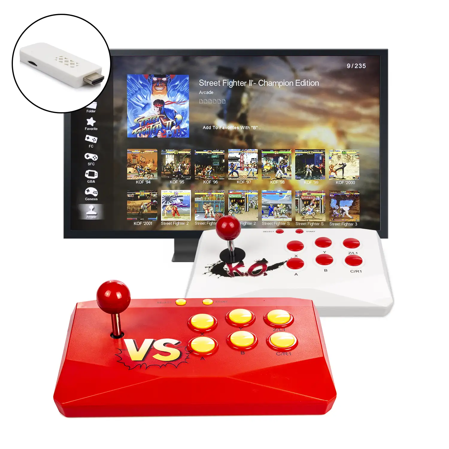 Pandora Twince. Emulador consola arcade de juegos clásicos HDMI. 2  joysticks inalámbricos. 1 y 2 jugadores.