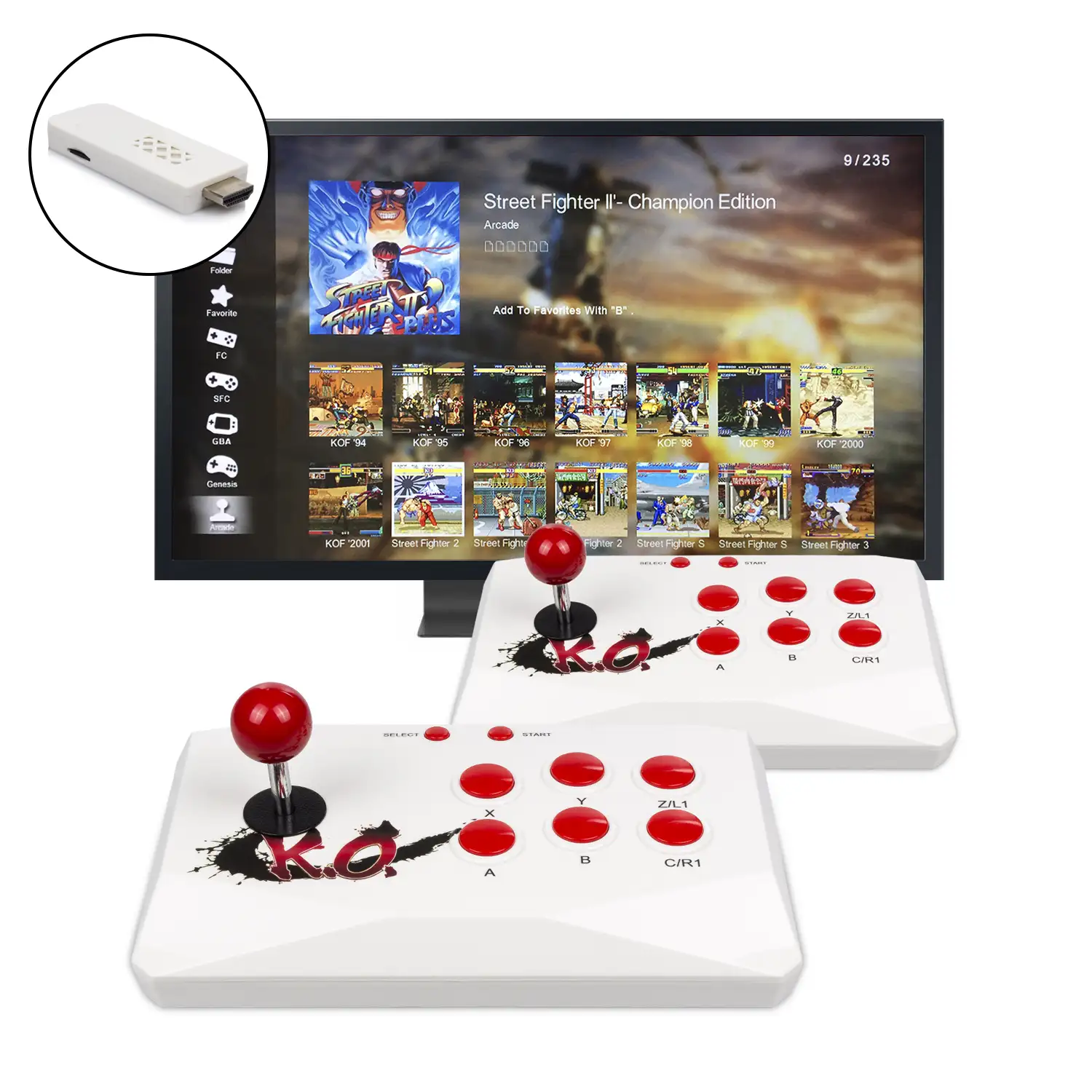 Pandora Twince. Emulador consola arcade de juegos clásicos HDMI. 2 joysticks inalámbricos. 1 y 2 jugadores.