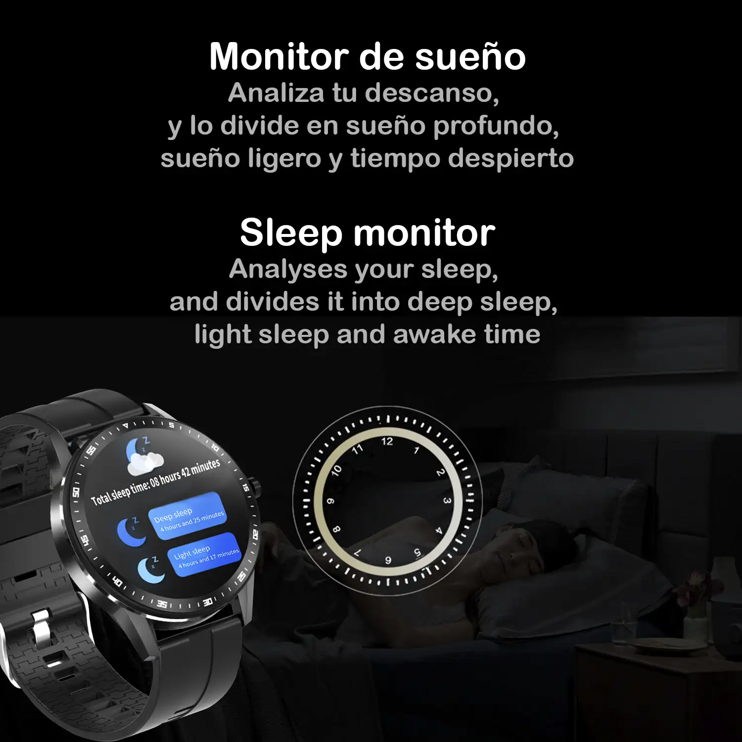 Smartwatch X6 con auriculares Bluetooth 5.0 TWS integrados, monitor de tensión y oxígeno en sangre.