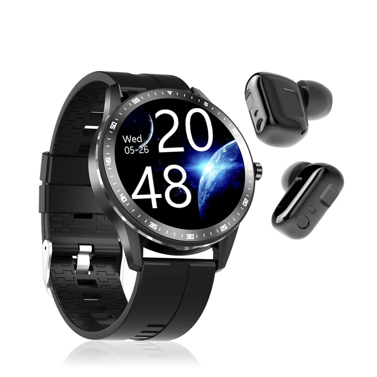 Smartwatch X6 con auriculares Bluetooth 5.0 TWS integrados, monitor de tensión y oxígeno en sangre.