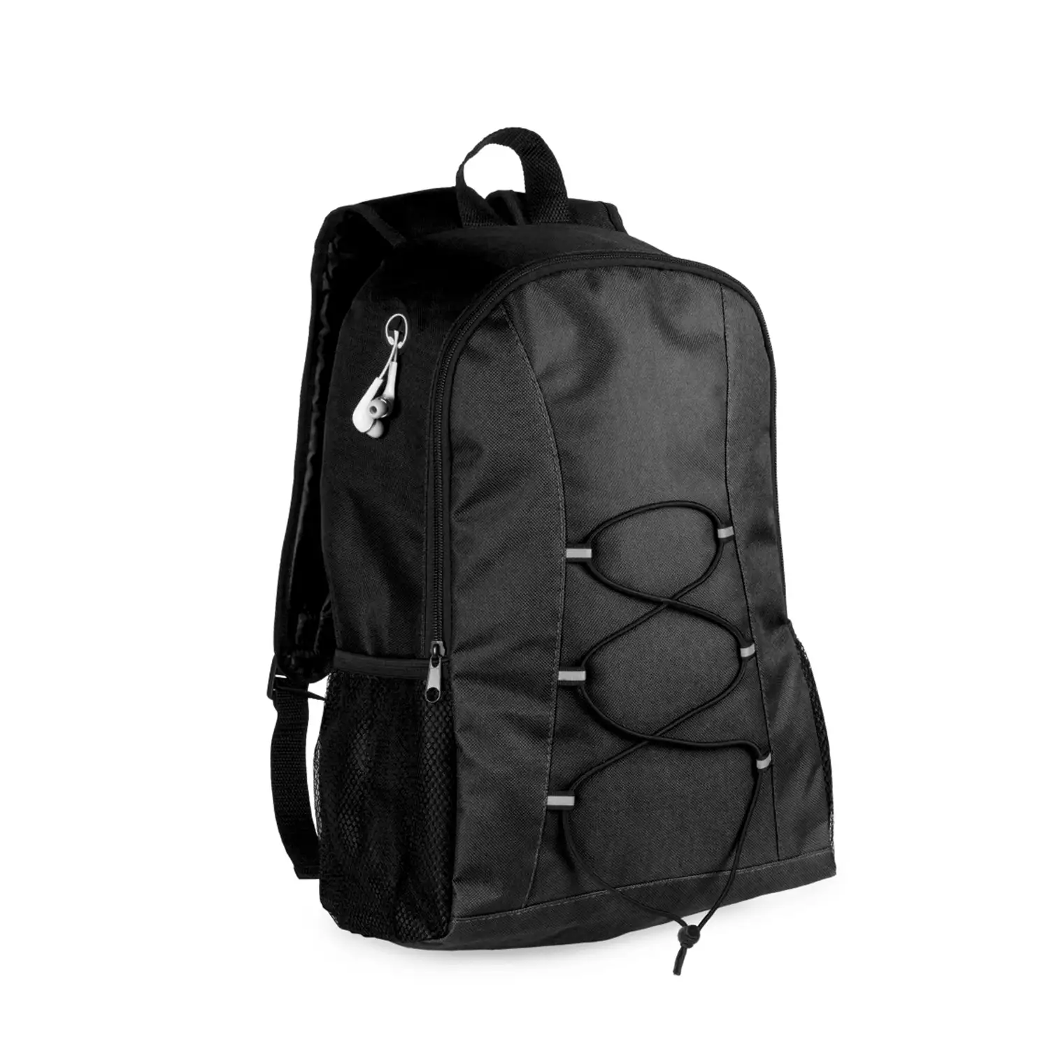 Mochila Lendross en resistente poliéster 600D con salida para auriculares y zonas reflectantes.