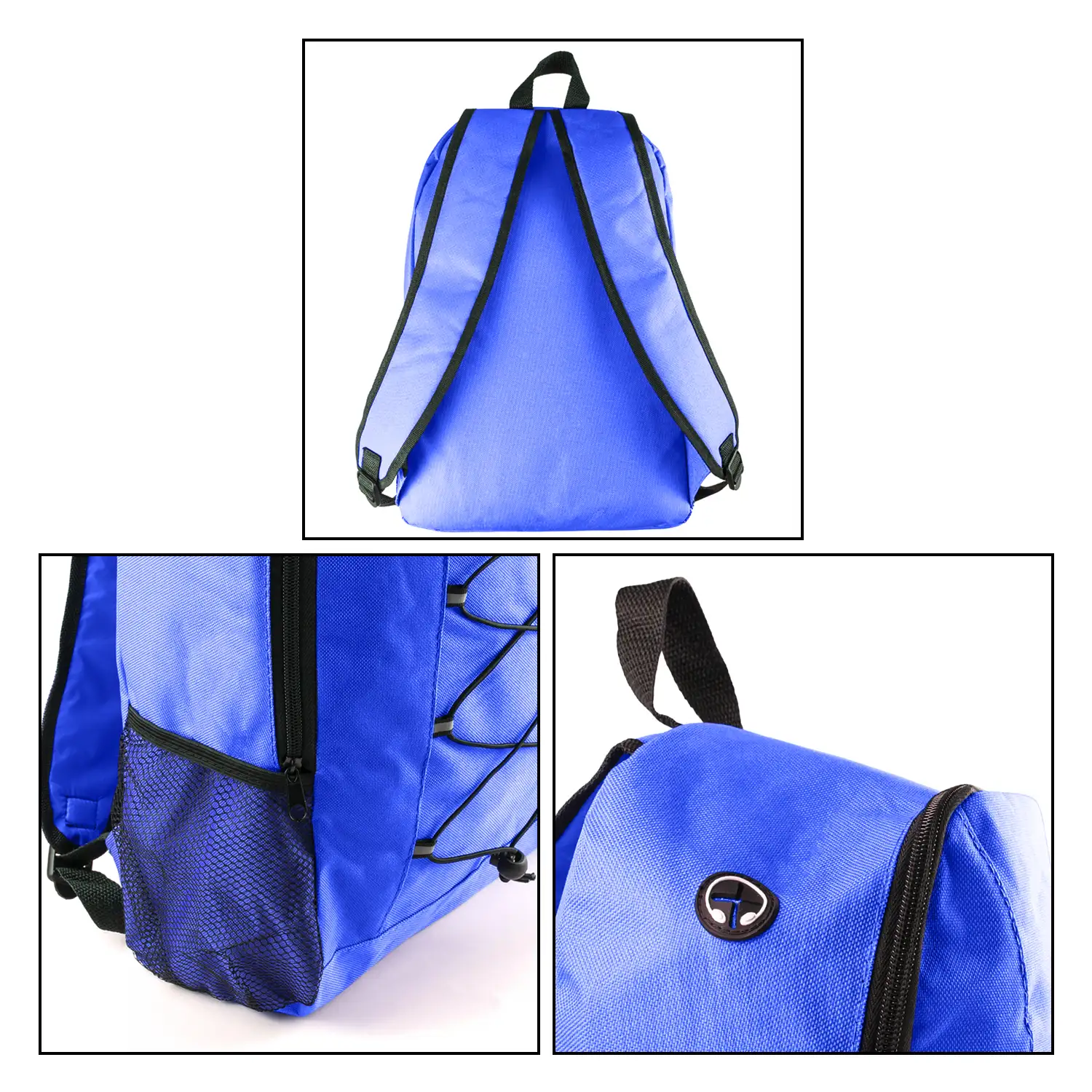 Mochila Lendross en resistente poliéster 600D con salida para auriculares y zonas reflectantes.