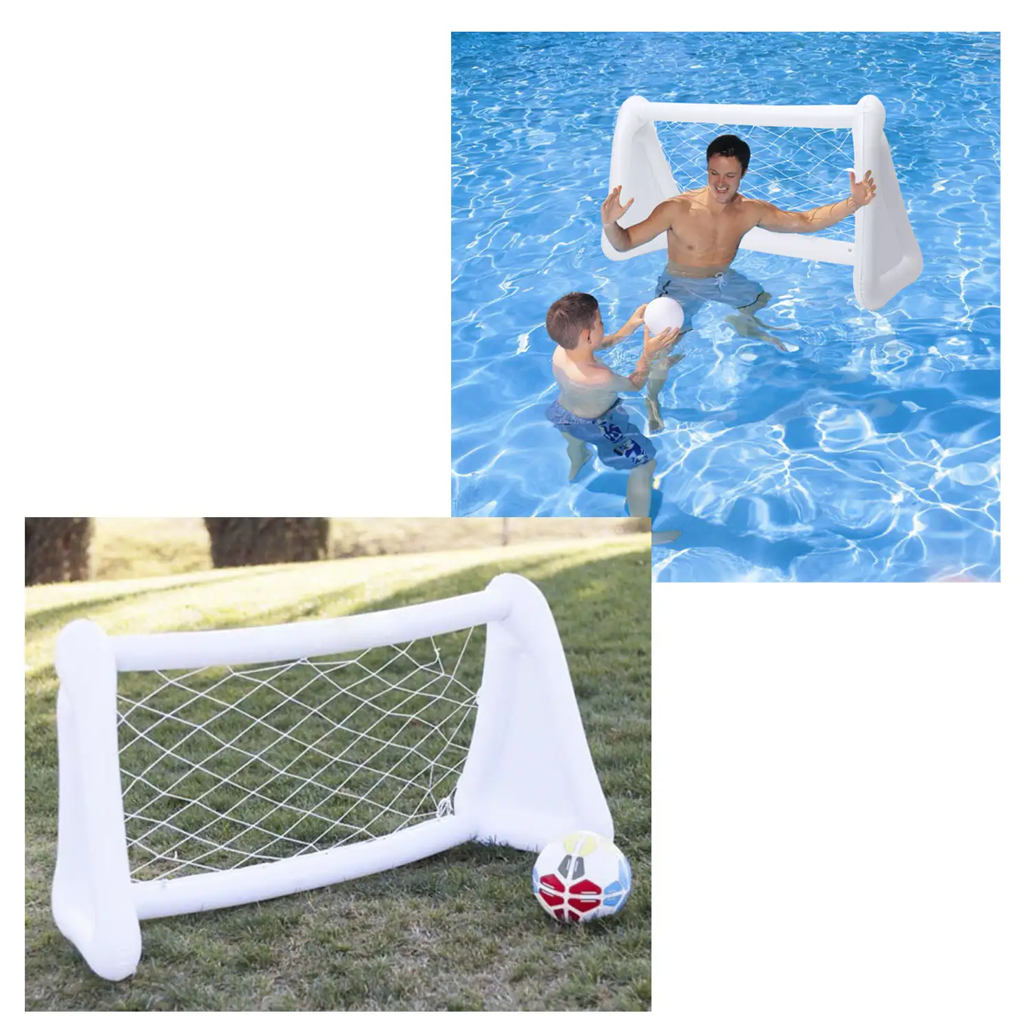 Portería inflable Bentul plegable. Flota para utilizar en la piscina.