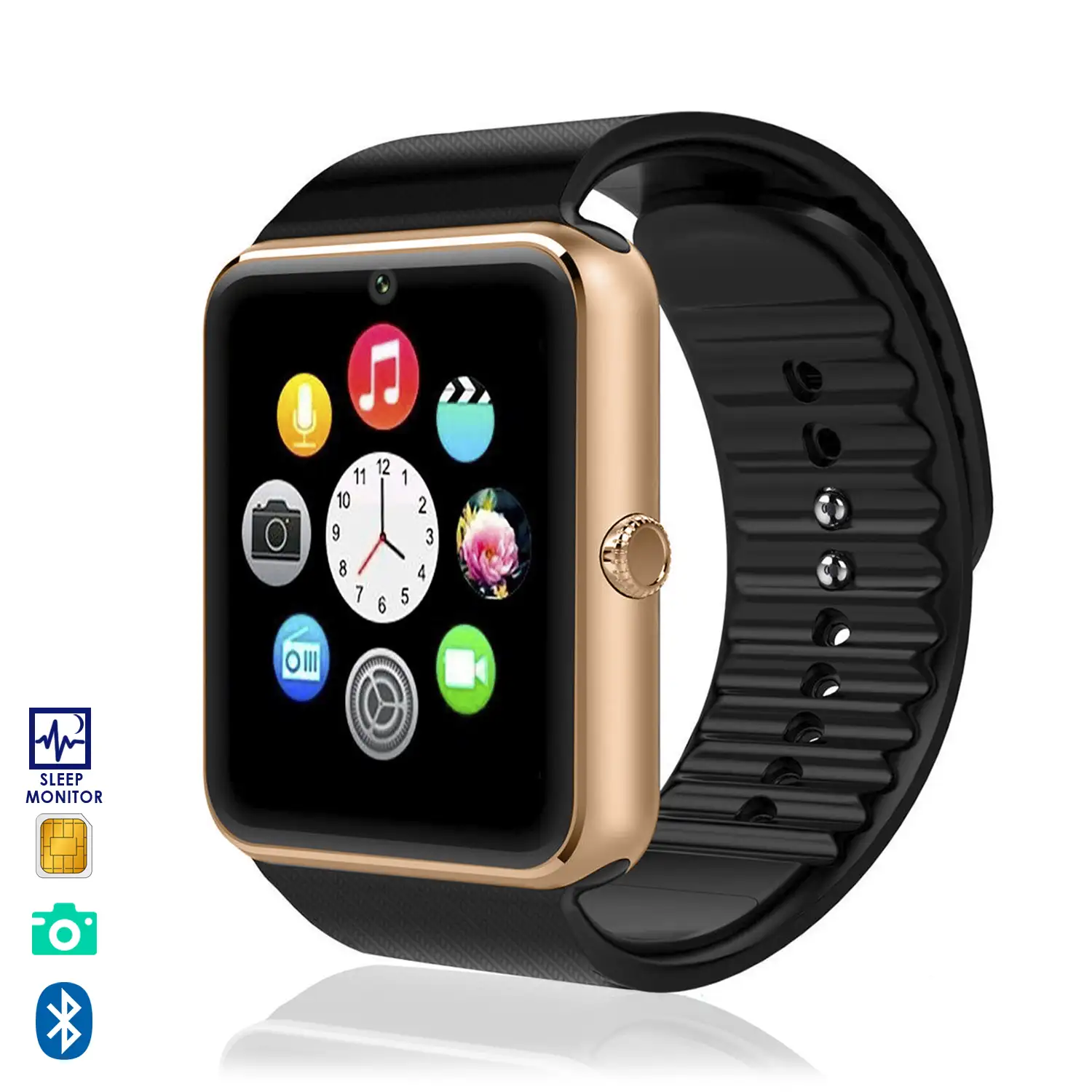 Smartwatch GT08+ con cámara, lector de Micro SD y SIM. Notificaciones para Android.